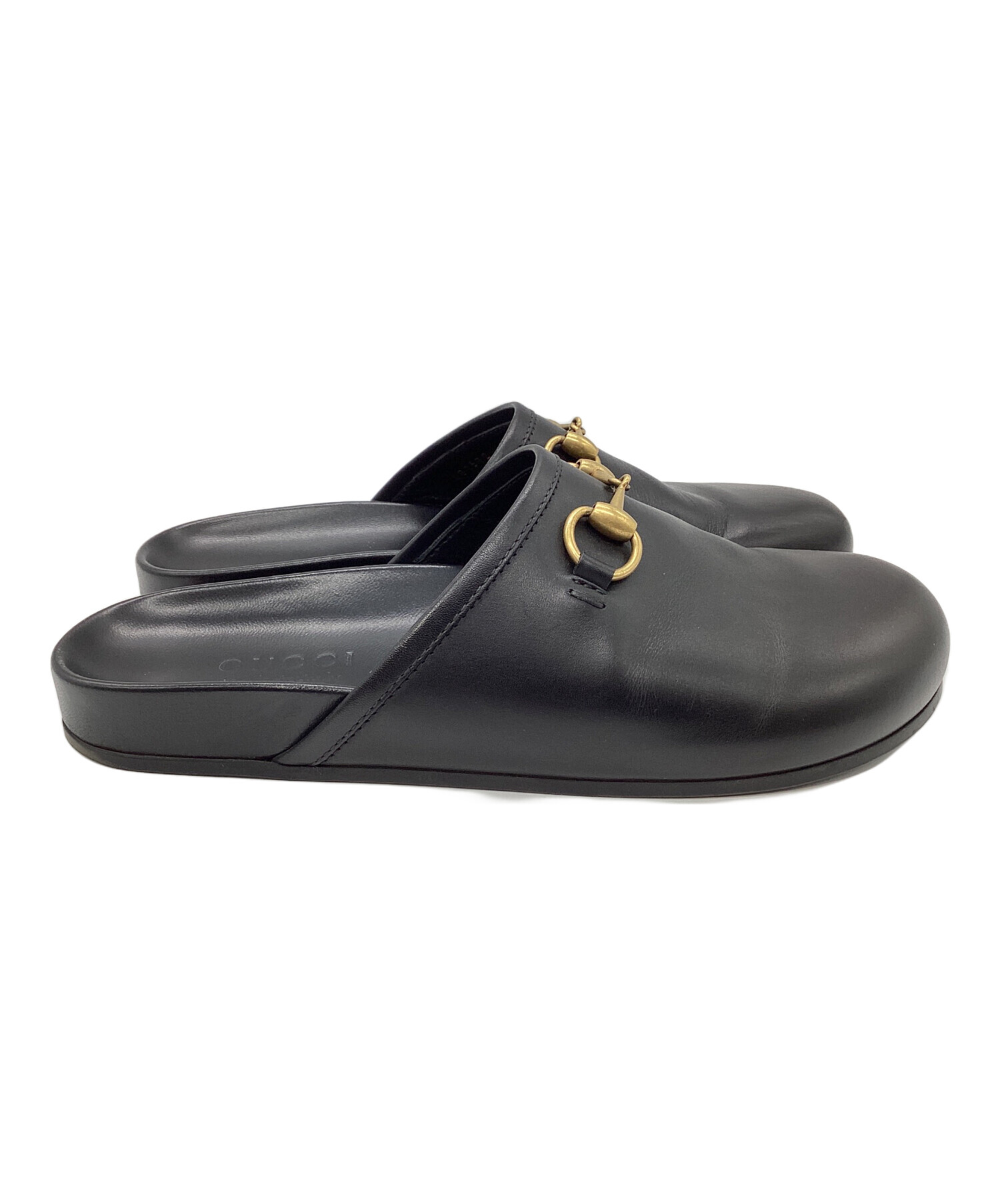 GUCCI ブラック レザー サンダル GUCCI ボースビットレザーサンダルブラック