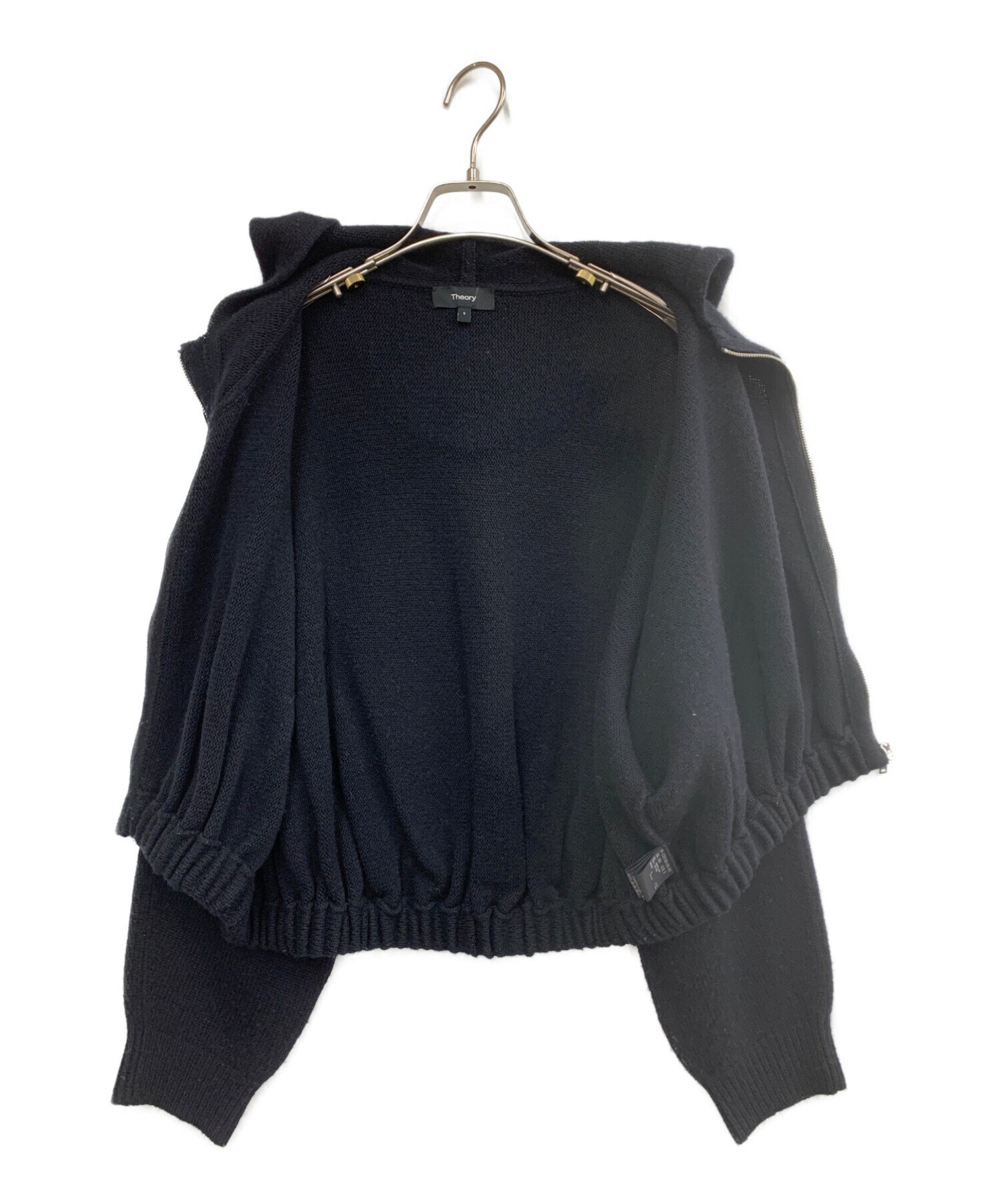 Theory セオリー フーディブルゾン ブラック 中古・古着通販】theory (セオリー) Lana Cash Cropped Hoody ブラック