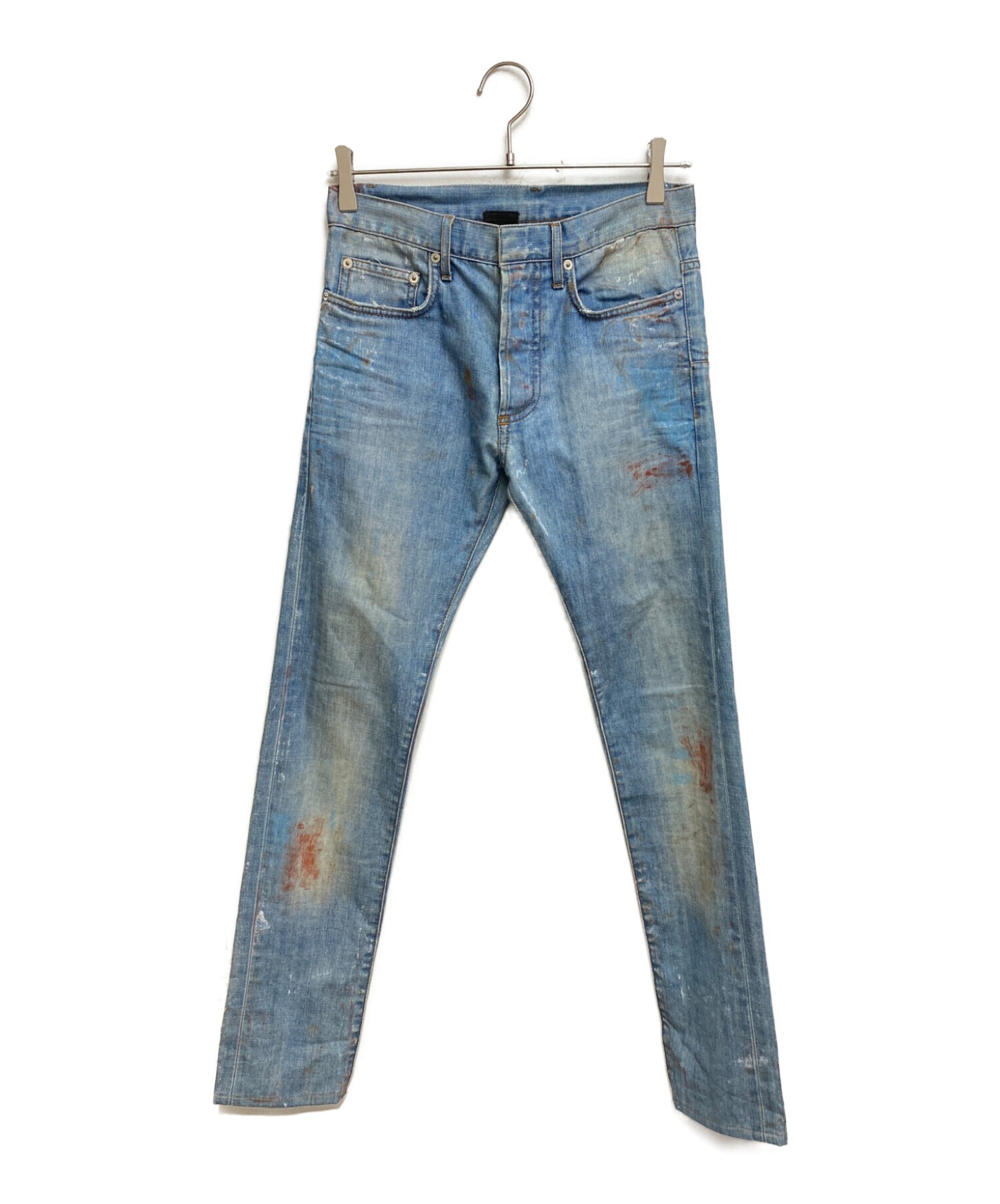 Dior ペイント加工 ストレートデニム サイズ : FREE SIZE 中古・古着通販】DIOR HOMME (ディオール オム) ペンキ加工デニム