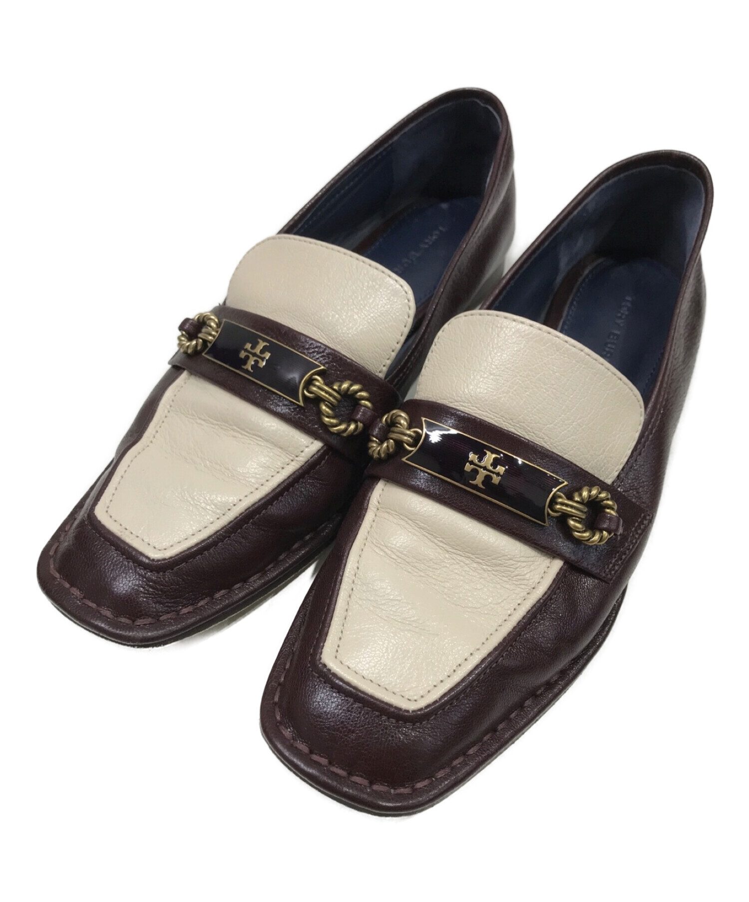 中古・古着通販】TORY BURCH (トリーバーチ) レザーローファーパンプス 