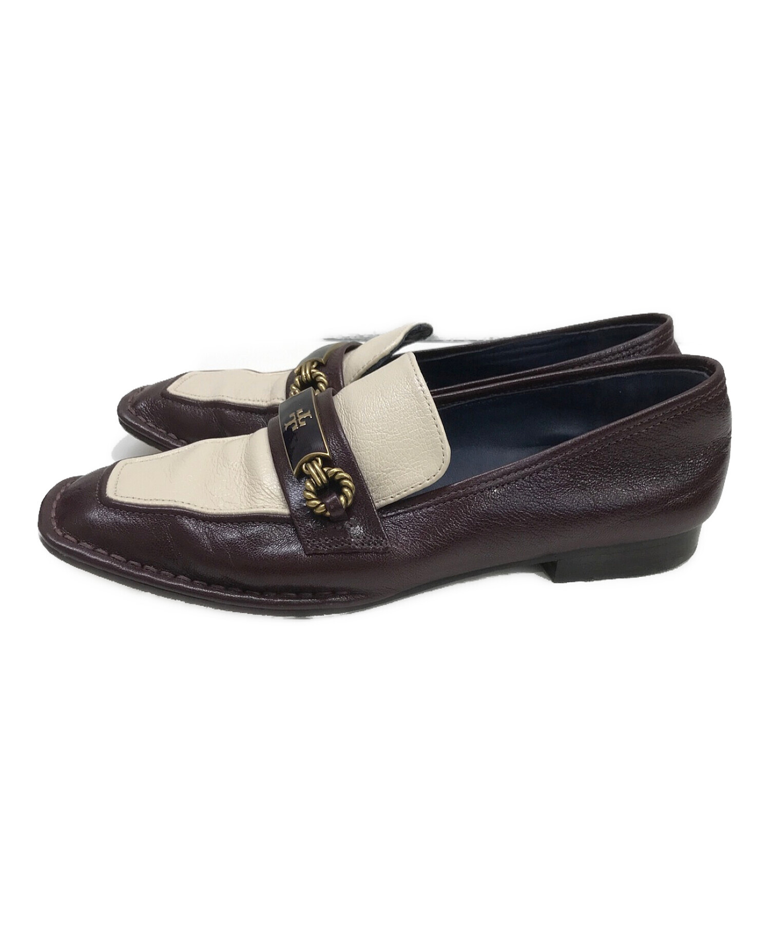 中古・古着通販】TORY BURCH (トリーバーチ) レザーローファーパンプス 