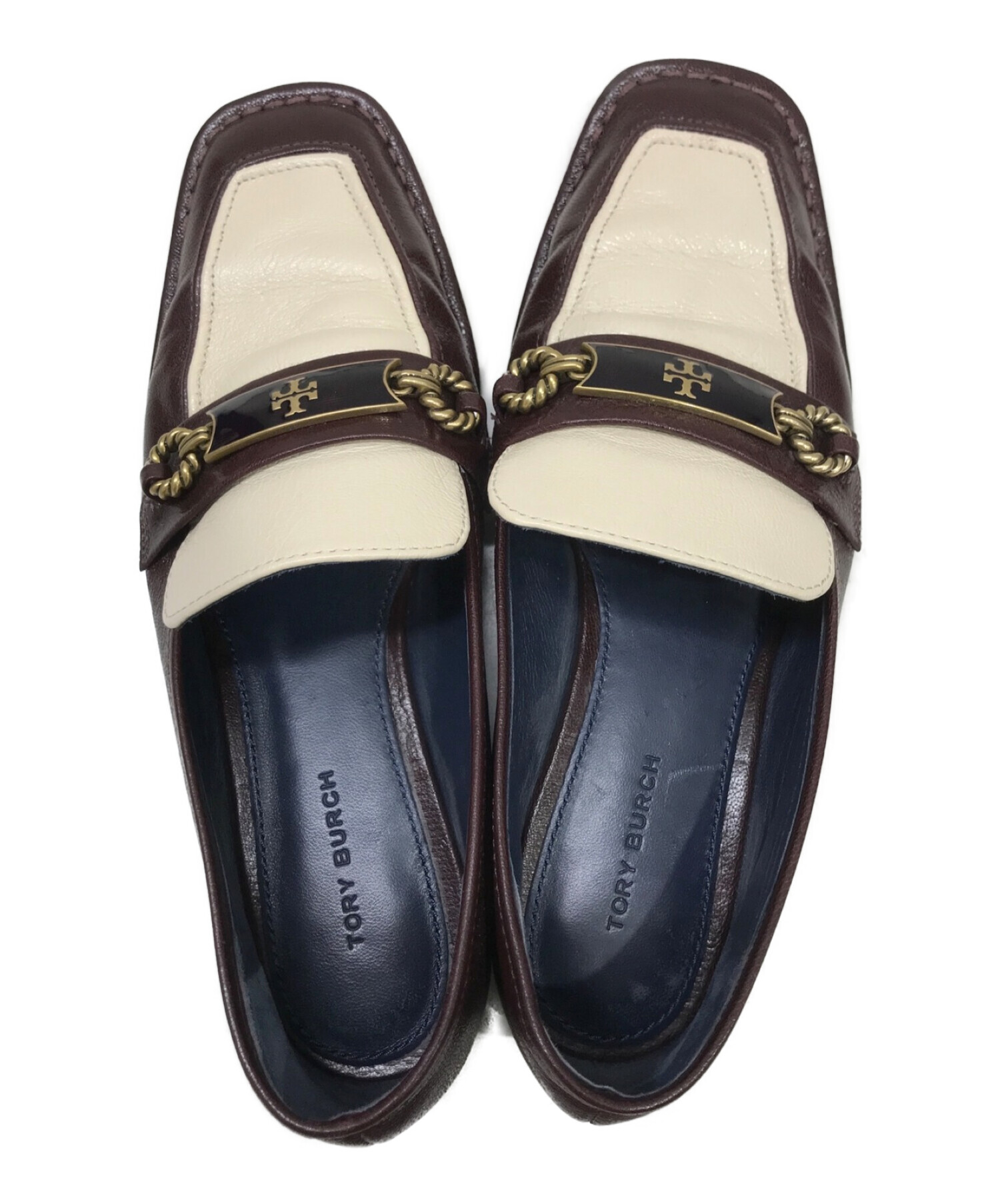 中古・古着通販】TORY BURCH (トリーバーチ) レザーローファーパンプス 