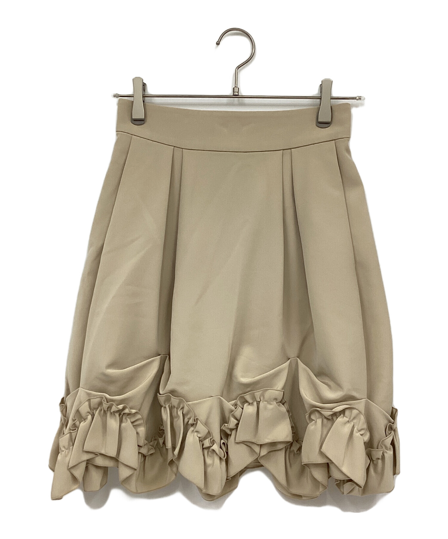 美品　FOXEY NEWYORK フォクシー　ボックスプリーツスカート　ベージュ FOXEY NEWYORK(フォクシー） ボックスプリーツスカート 36082