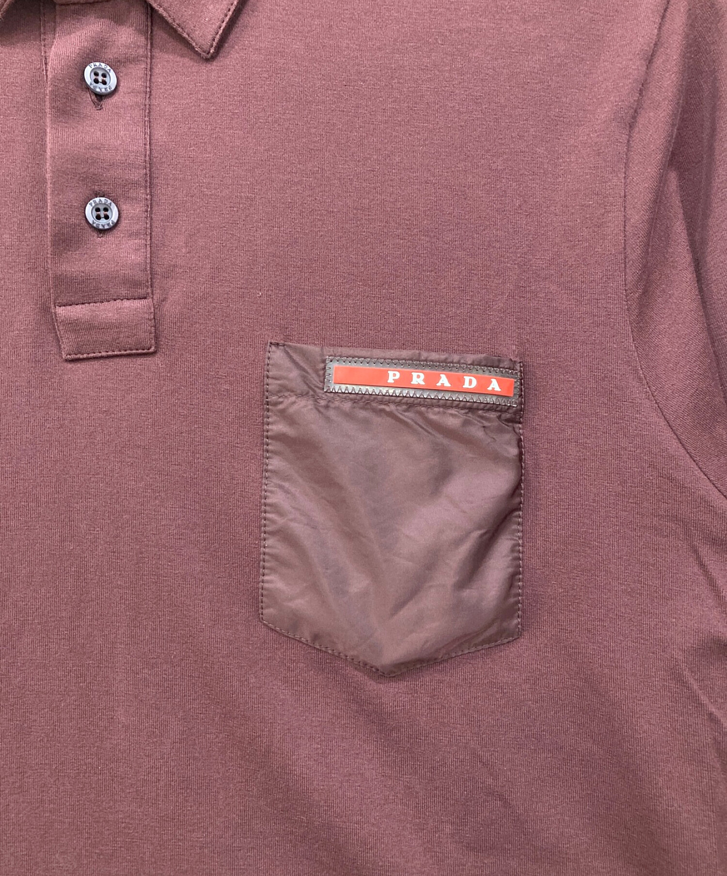 PRADA / ポロシャツ/L/コットン/ボルドー 中古・古着通販】PRADA (プラダ) ポロシャツ ボルドー サイズ:L