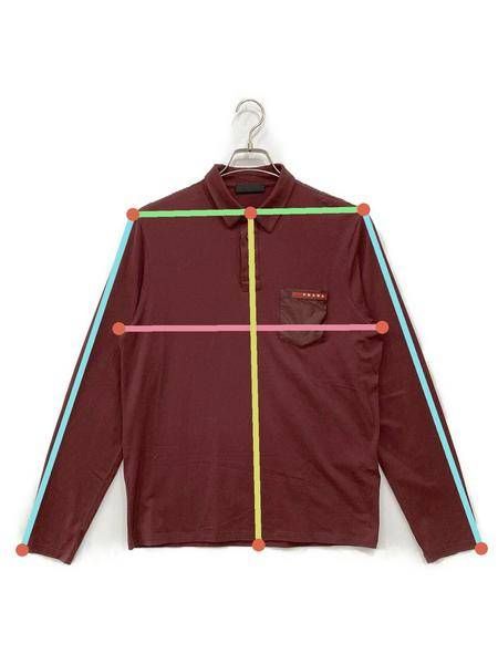中古・古着通販】PRADA (プラダ) ポロシャツ ボルドー サイズ:L
