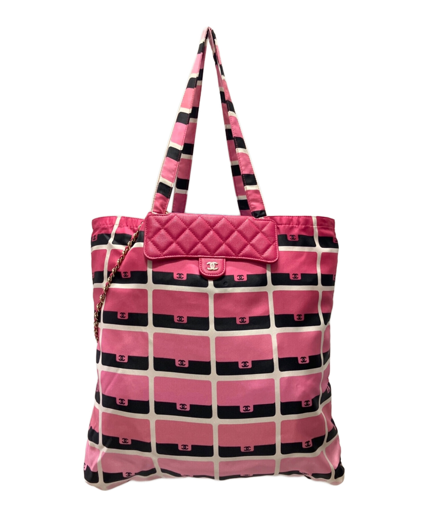 中古・古着通販】CHANEL (シャネル) チェーンショルダーエコバッグ