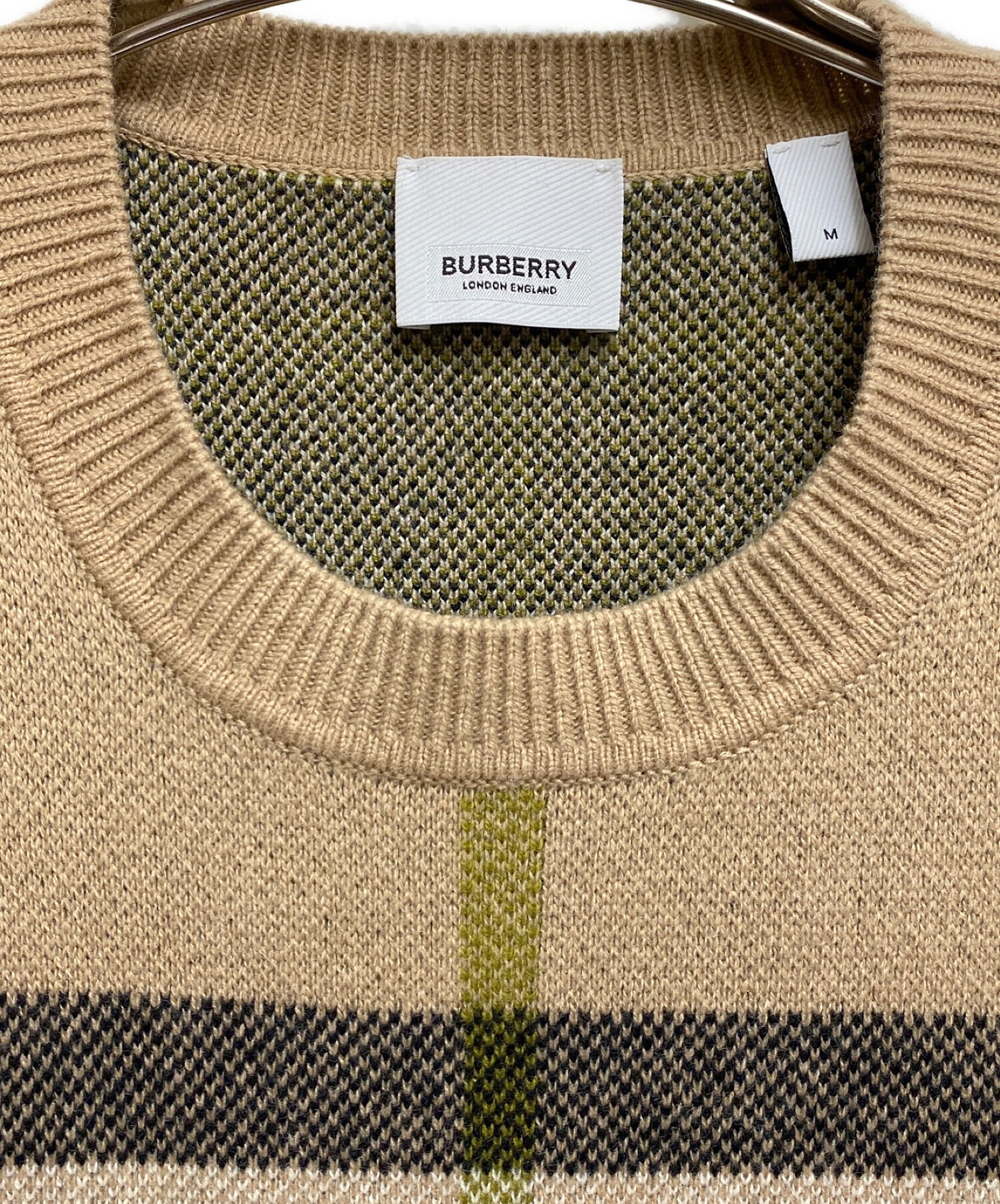 美品 BURBERRY 22AW ノバチェック柄 カシミヤ ニット セーター M 美品 BURBERRY 22AW ノバチェック柄 カシミヤ ニット セーター M