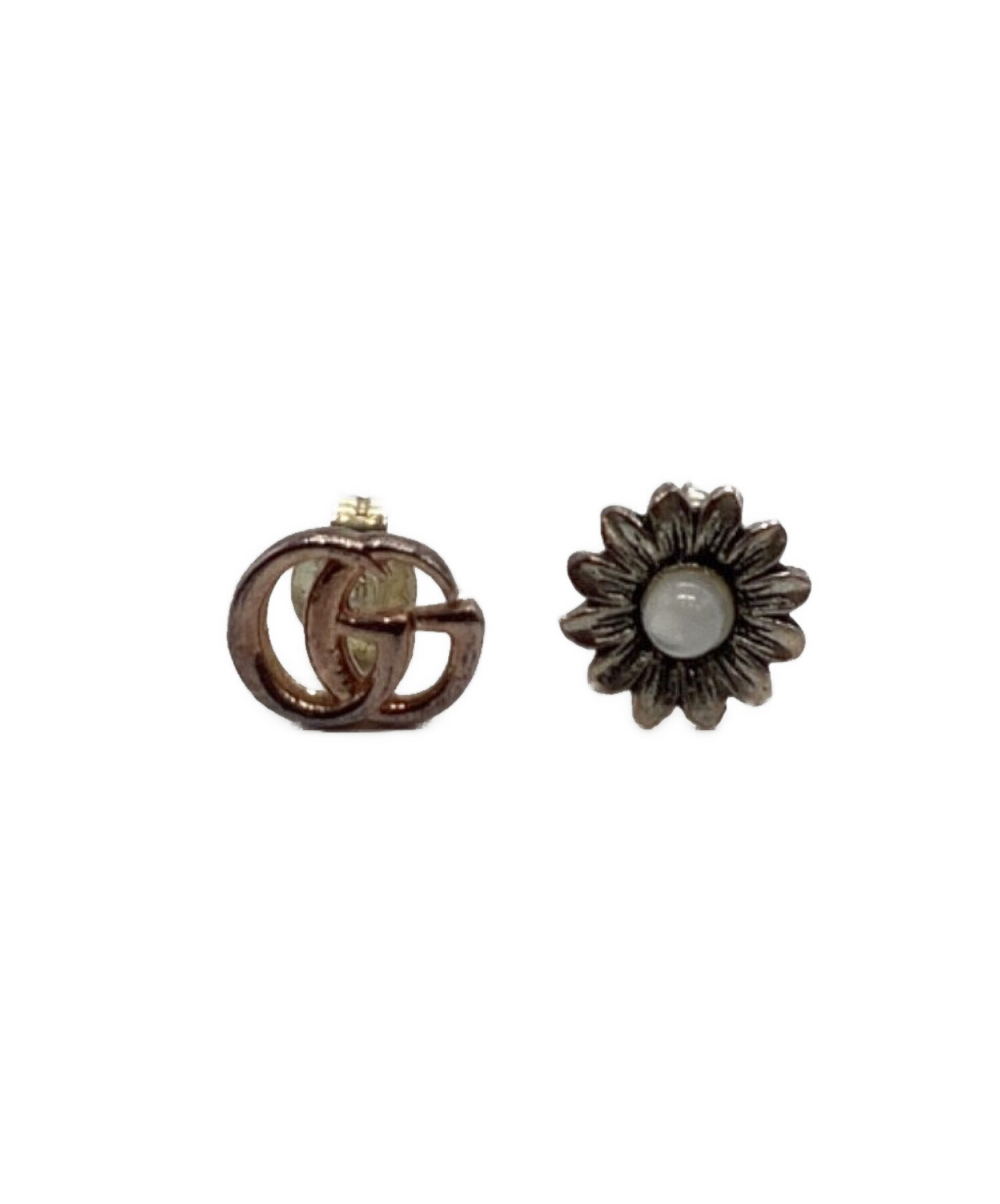 中古・古着通販】GUCCI (グッチ) ダブルGフラワー スタッズピアス 