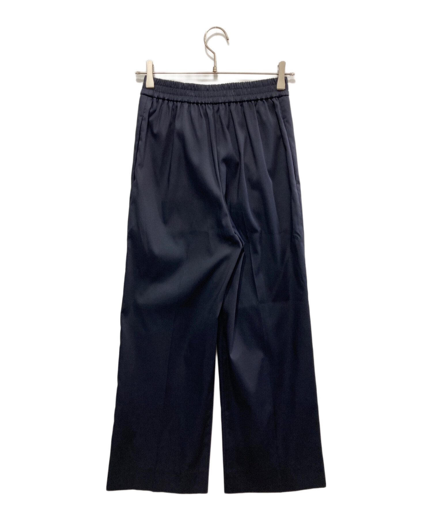 yori スプリングサテンワイドパンツ 36 ネイビー