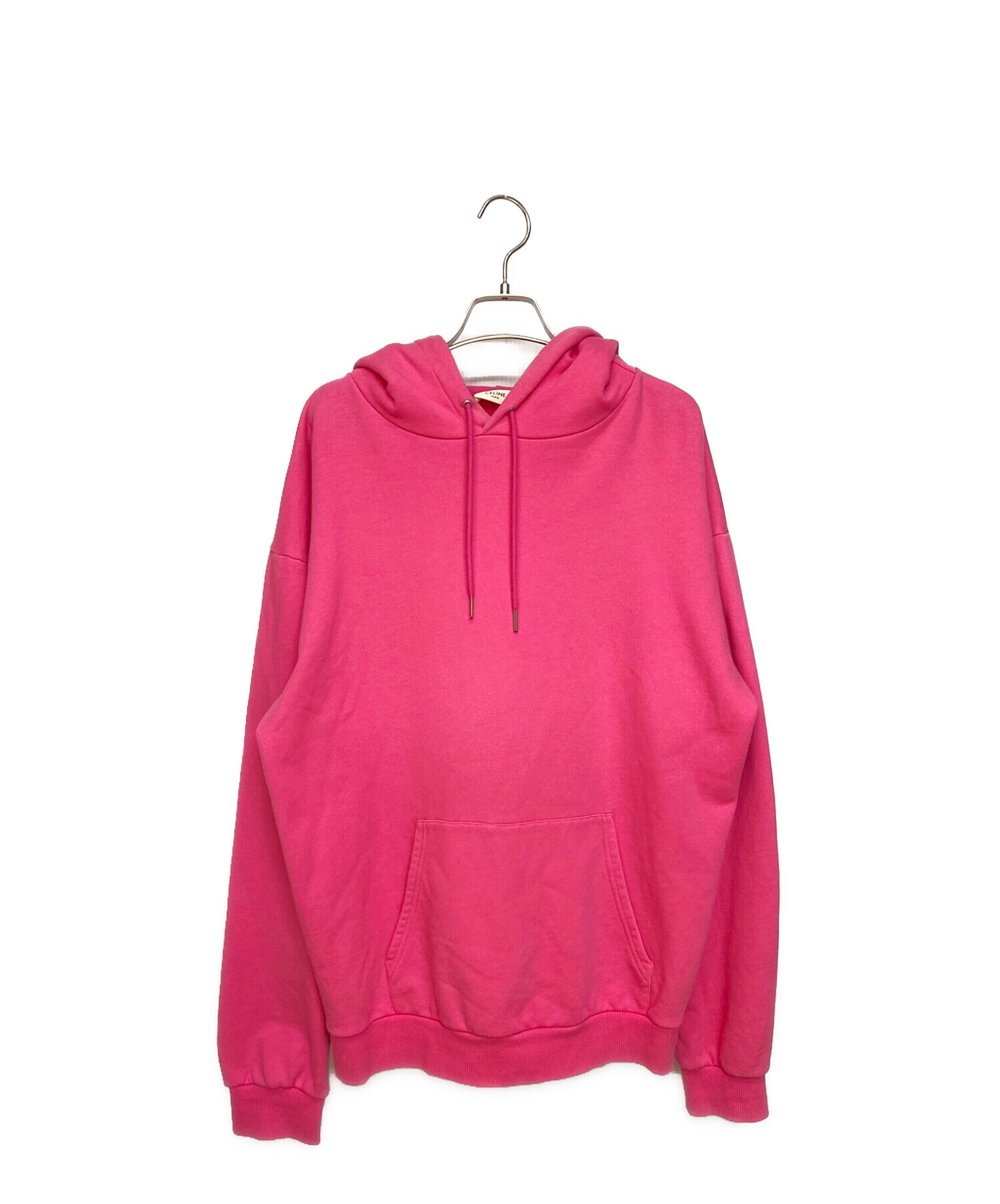 【美品】CELINE フード付き ロゴ パーカー XXS ピンク フーディ 中古・古着通販】CELINE (セリーヌ) コットンパーカーフードロゴ