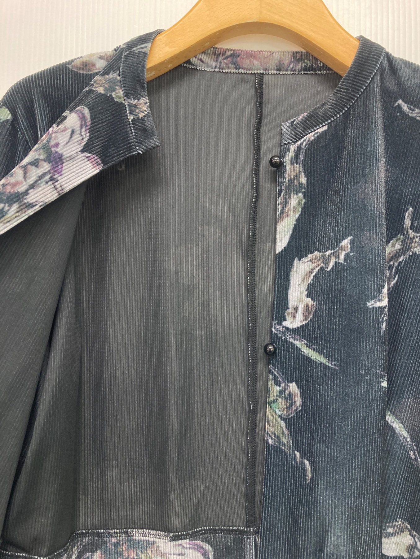 中古・古着通販】Ameri (アメリ) DRY FLOWER VELOUR DRESS ブラック