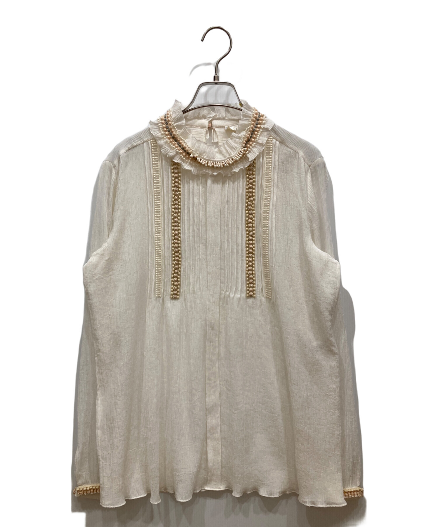 中古・古着通販】Chloe (クロエ) シルクブレンドピンタックブラウス 