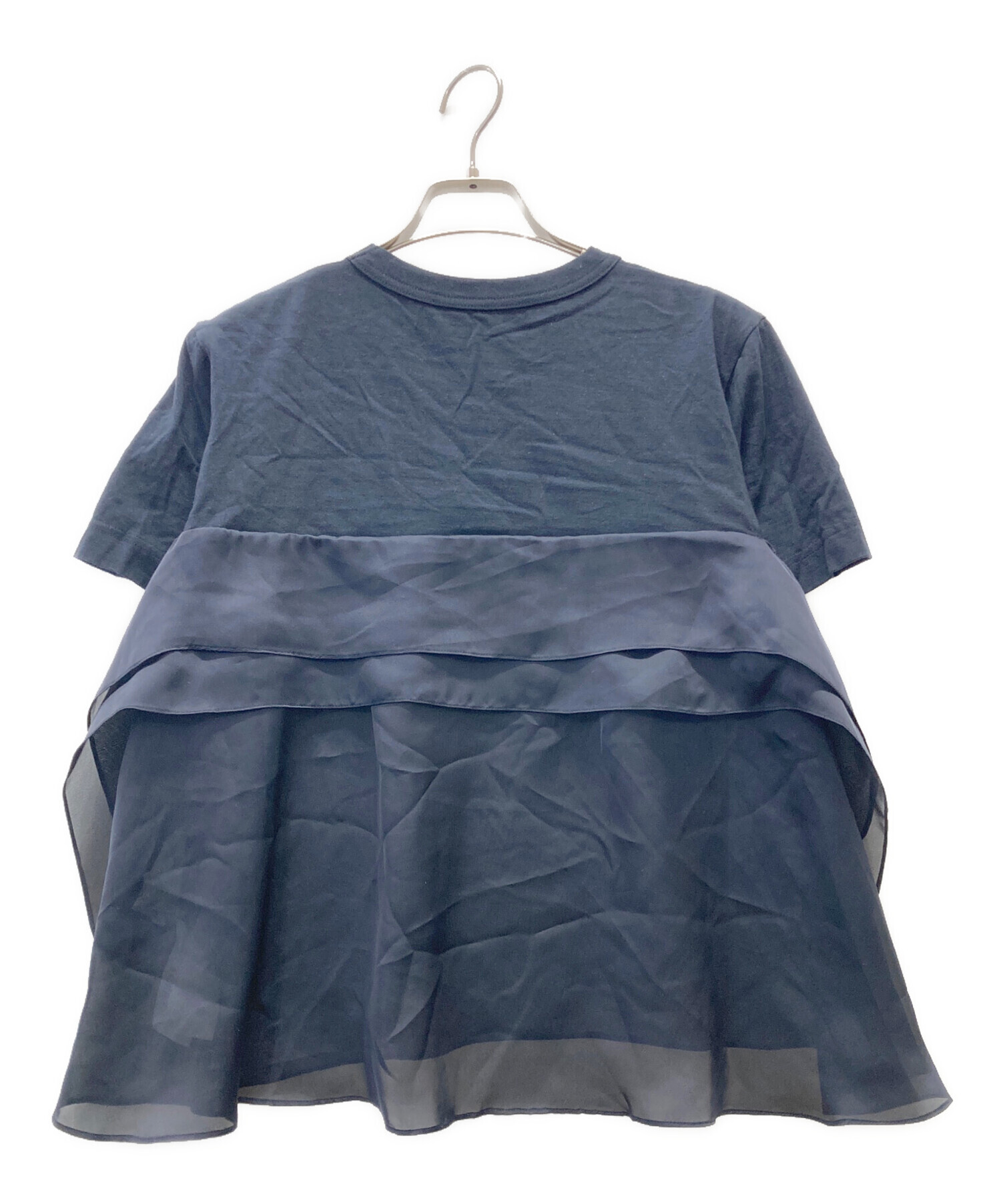中古・古着通販】sacai (サカイ) Satin Mix Cotton Jersey T-Shirt