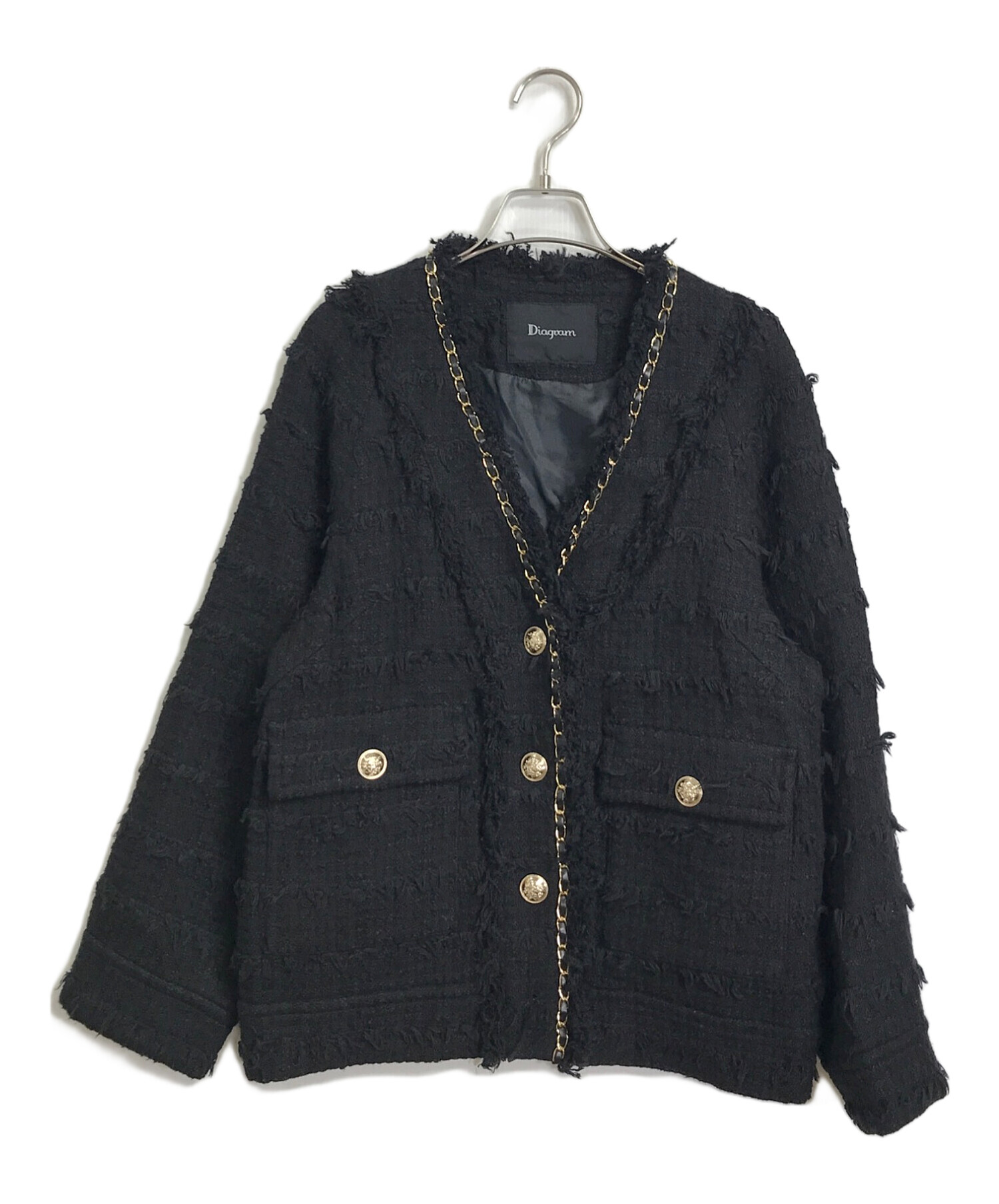 専用＊DiagramGRACECONTINENTAL フリンジチェーンジャケット セール】 フリンジチェーンジャケット （ノーカラージャケット