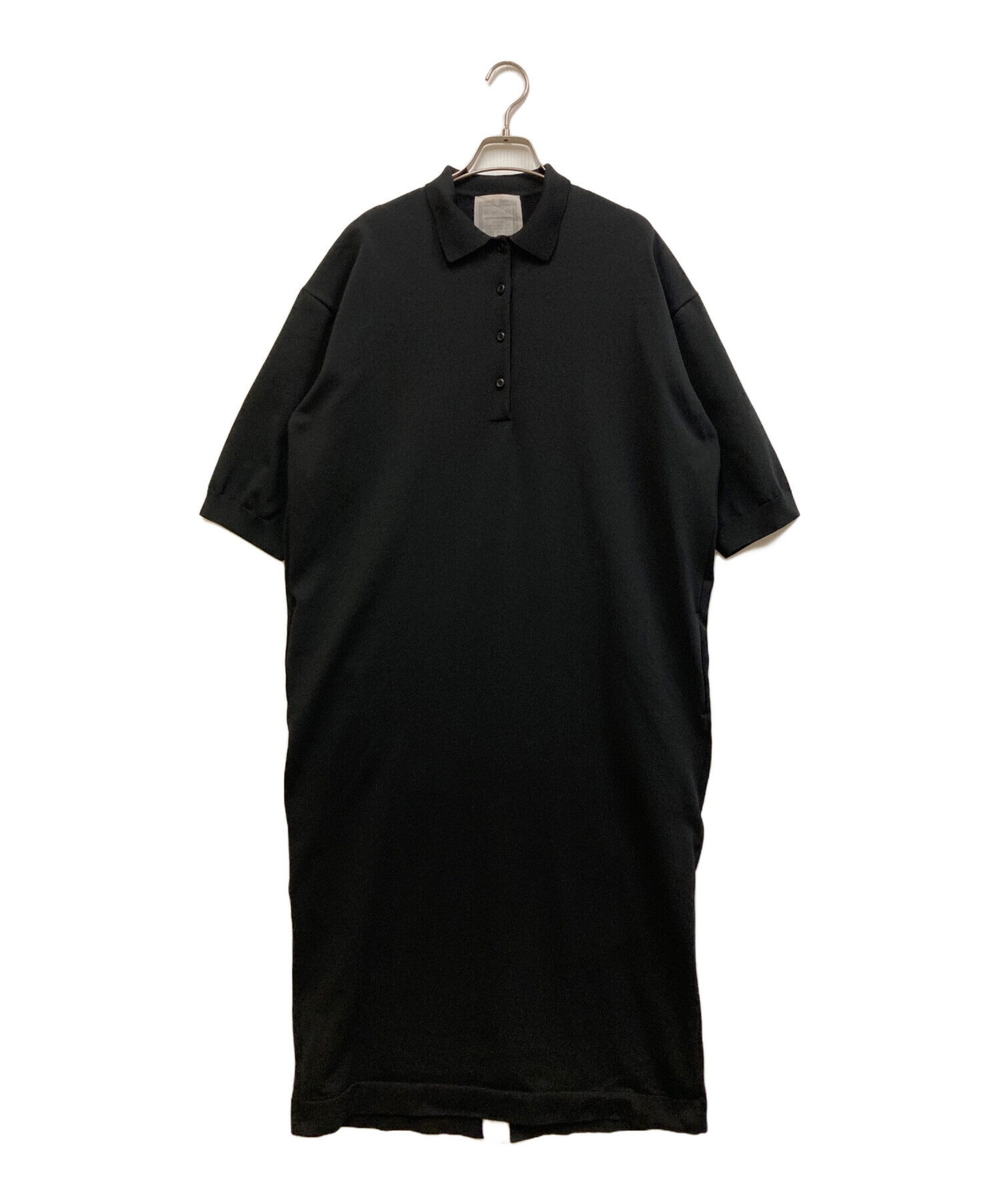 【美品】定価2.9万✴︎BEARDSLEY ビッグポロワンピース　ブラック 中古・古着通販】BEARDSLEY (ビアズリー) ビッグポロワンピース