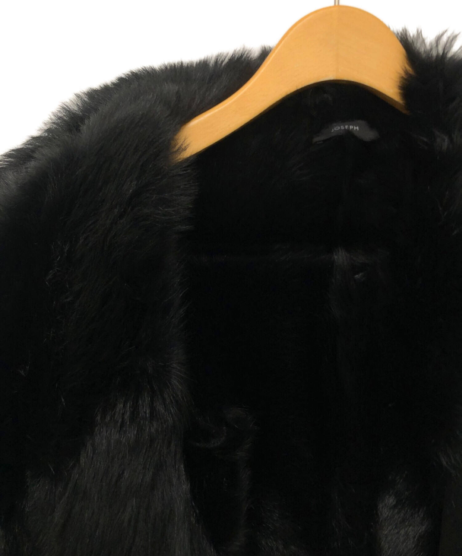 ムートンコート ジョゼフ JOSEPH 毛皮 ミドル丈 ブラック 36 黒 中古・古着通販】JOSEPH (ジョゼフ) ムートンコート ブラック サイズ