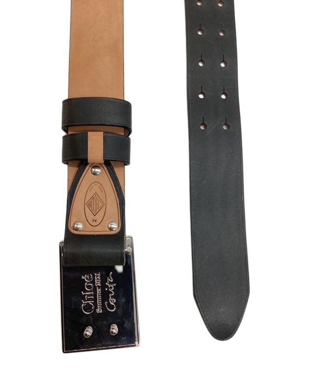 中古・古着通販】Chloe (クロエ) レザーベルト スクエアバックル 21年