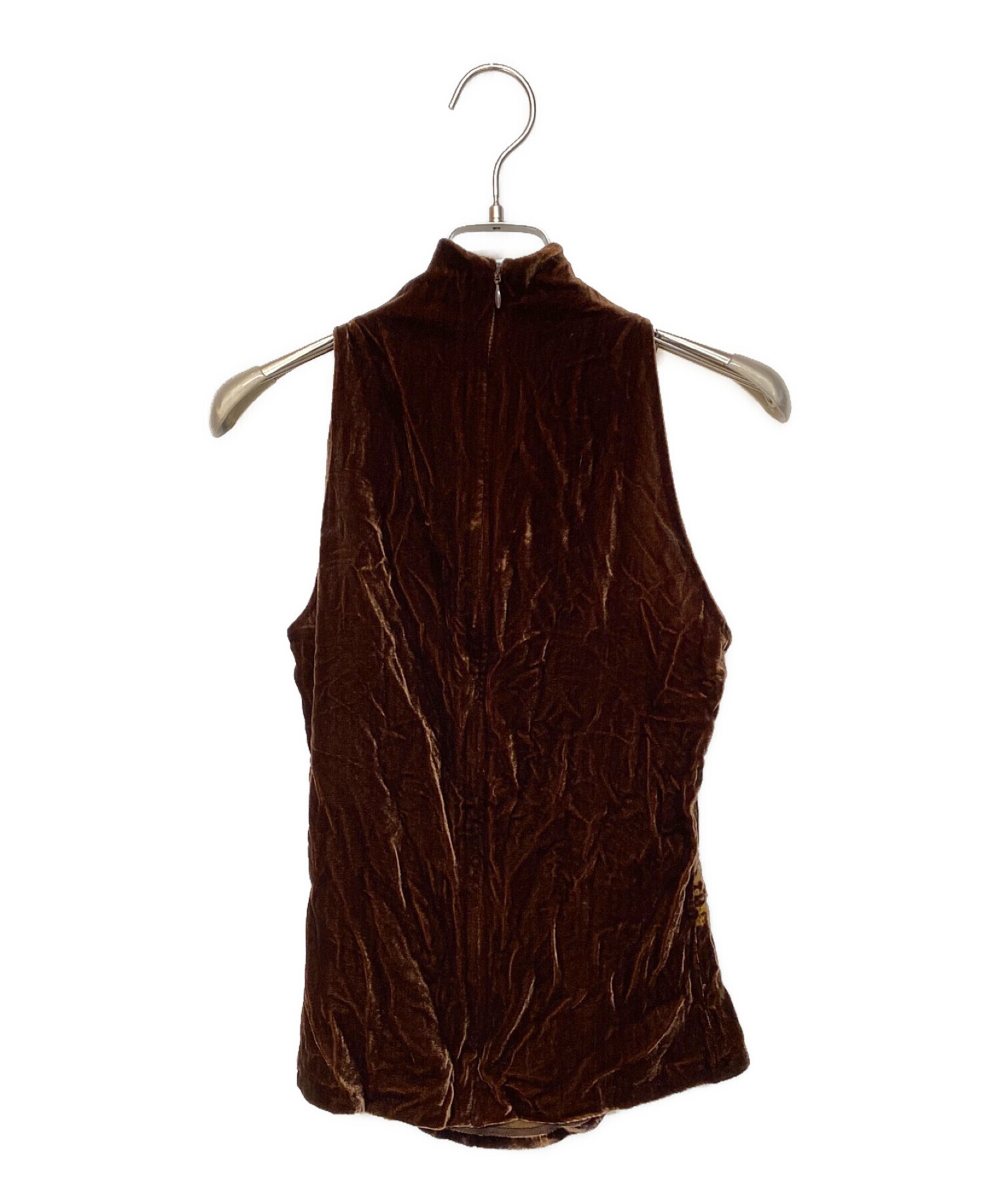 中古・古着通販】HERMES (エルメス) ベルベットノースリーブブラウス