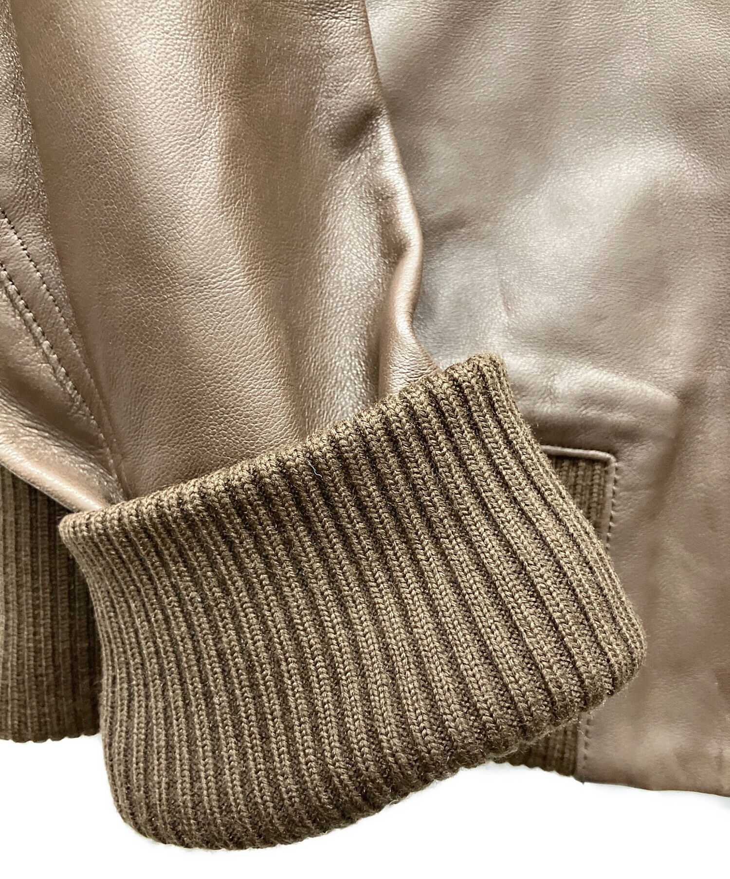 LITHIUM  リチウムオムレザー ジャケット ベージュ 中古・古着通販】LITHIUM HOMME (リチウムオム・ファム) ラムレザー