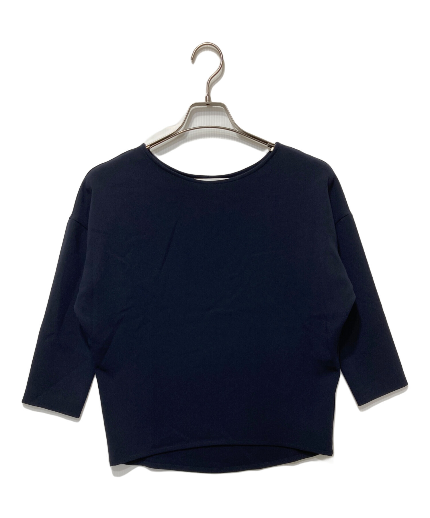 SOEJUスタンドカラーコクーンブラウスネイビー 一枚でサマになる定番