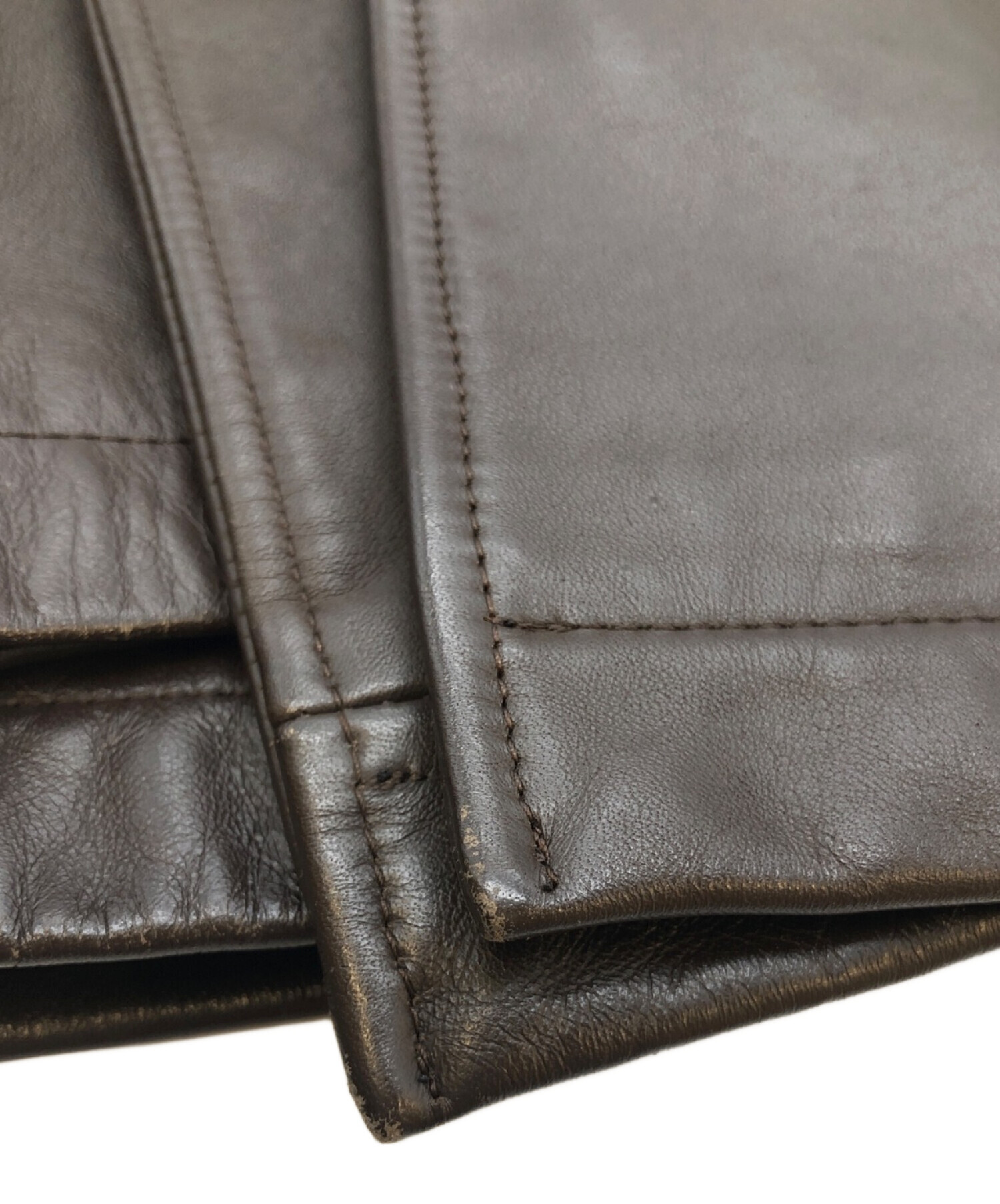 Paul Smith こげ茶レザージャケット 中古・古着通販】PAUL SMITH