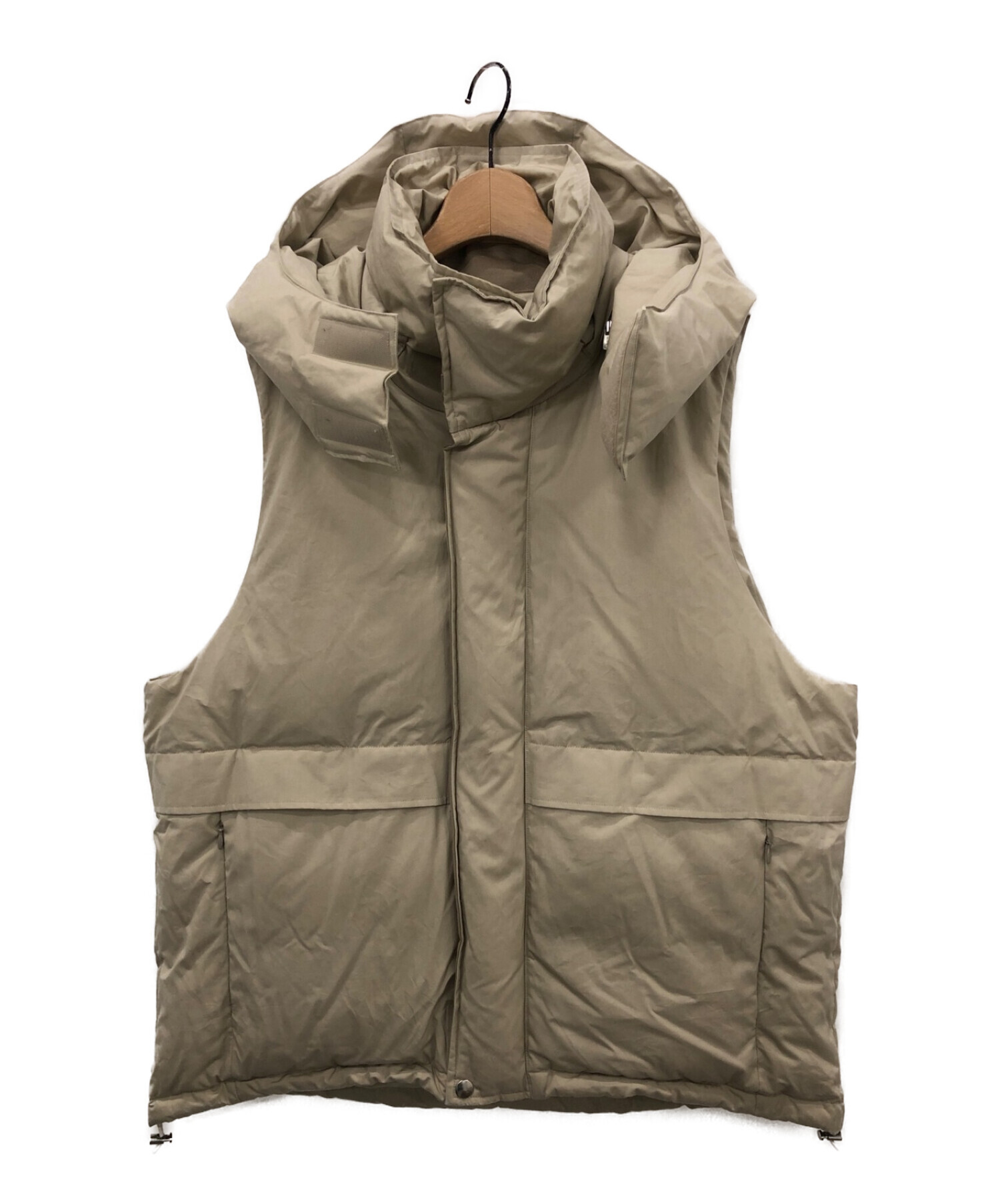 GALERIE VIE フード付きダウンベスト ベージュ 中古・古着通販】GALERIE VIE (ギャルリーヴィー) コットン