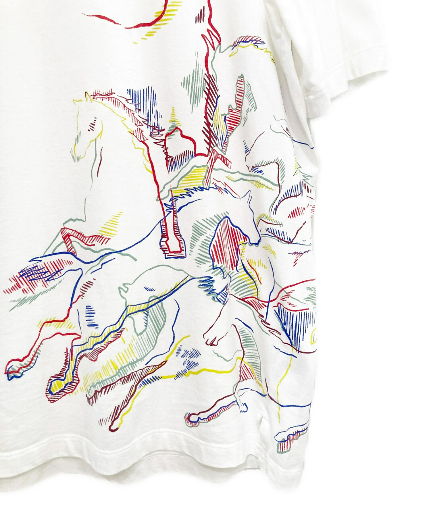 19aw HERMES エルメス ドラゴン ホース 総柄シャツ ホワイト 中古・古着通販】HERMES (エルメス) カヴァルカード ホースプリントT