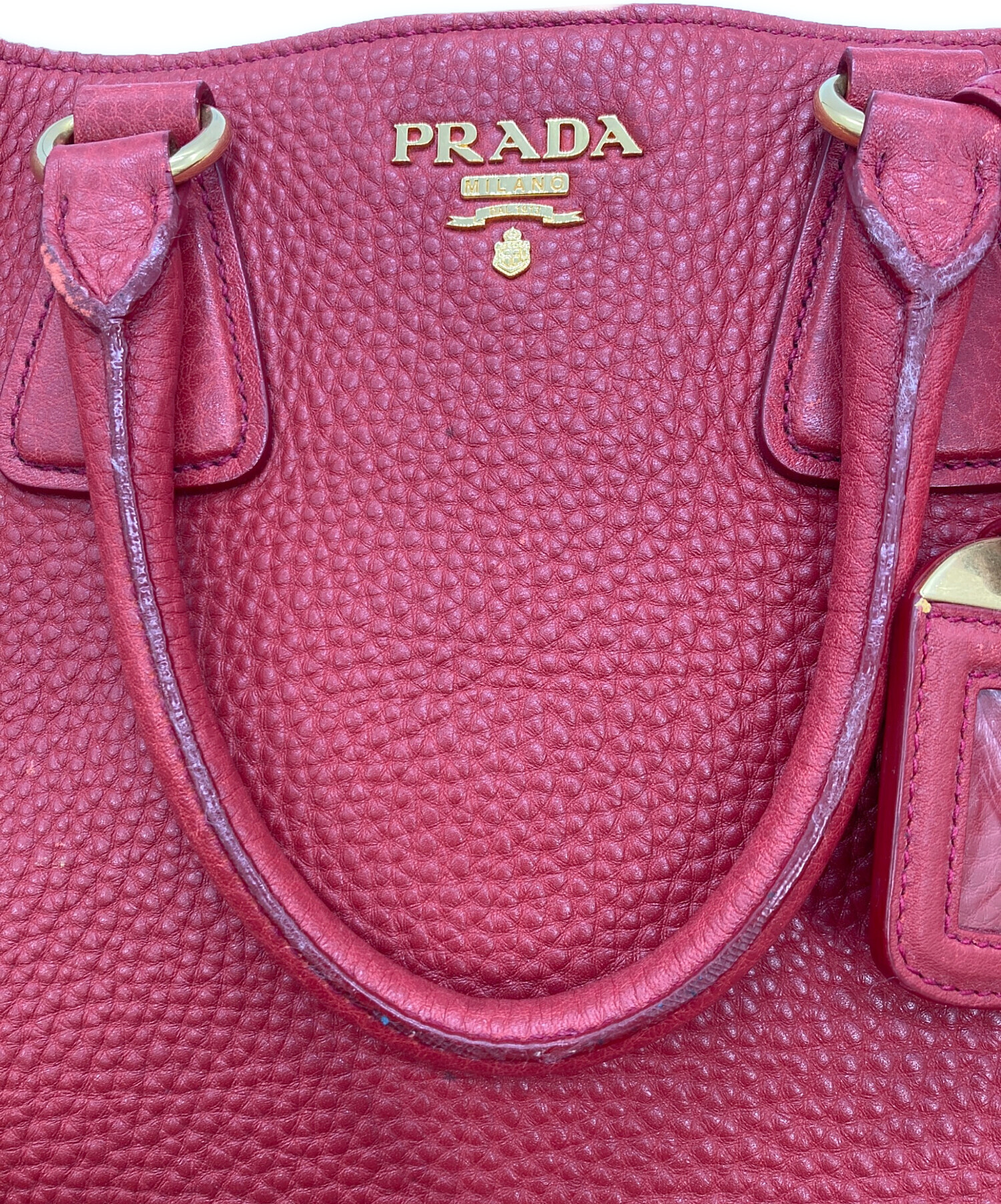 中古・古着通販】PRADA (プラダ) ハンドバッグ 1BA239 レッド