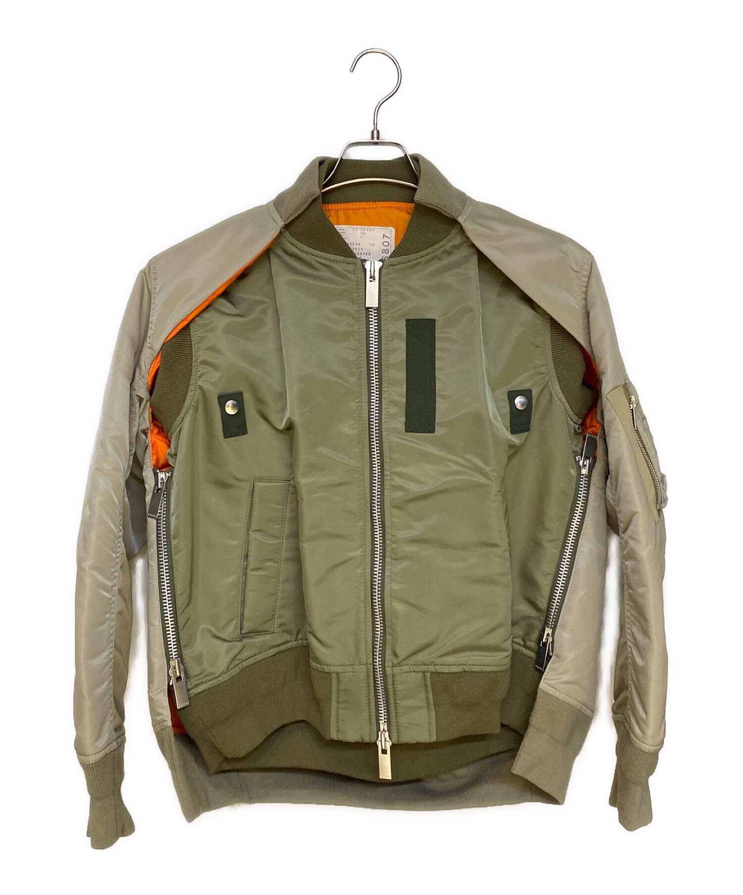 sacai フード付きネイビー・オリーブジャンパー サイズ3 中古・古着通販】sacai (サカイ) 23AW Nylon Twill Blouson オリーブ