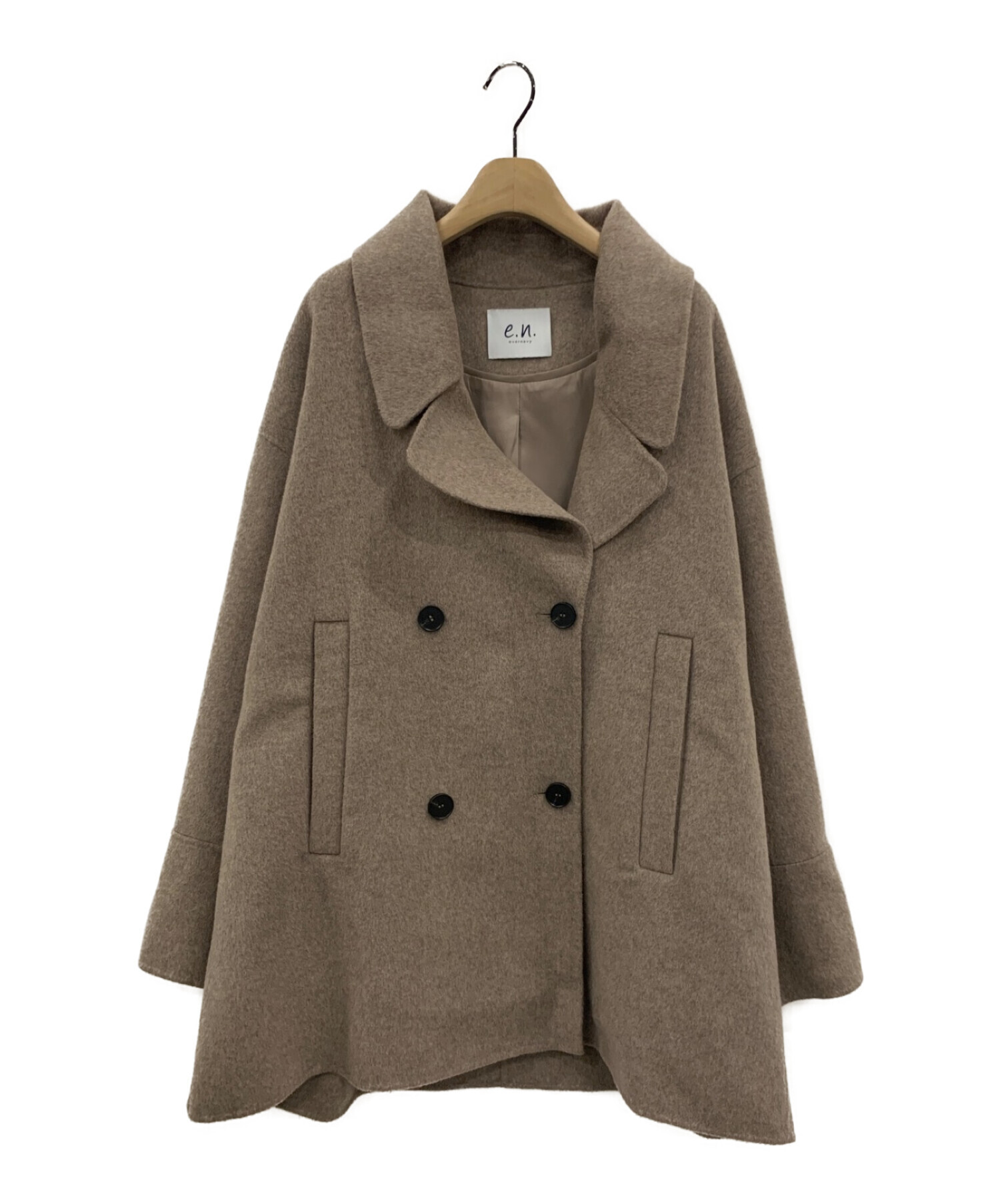 今季極美品】andme evernavy ウールリバーPコート ベージュ S ウール