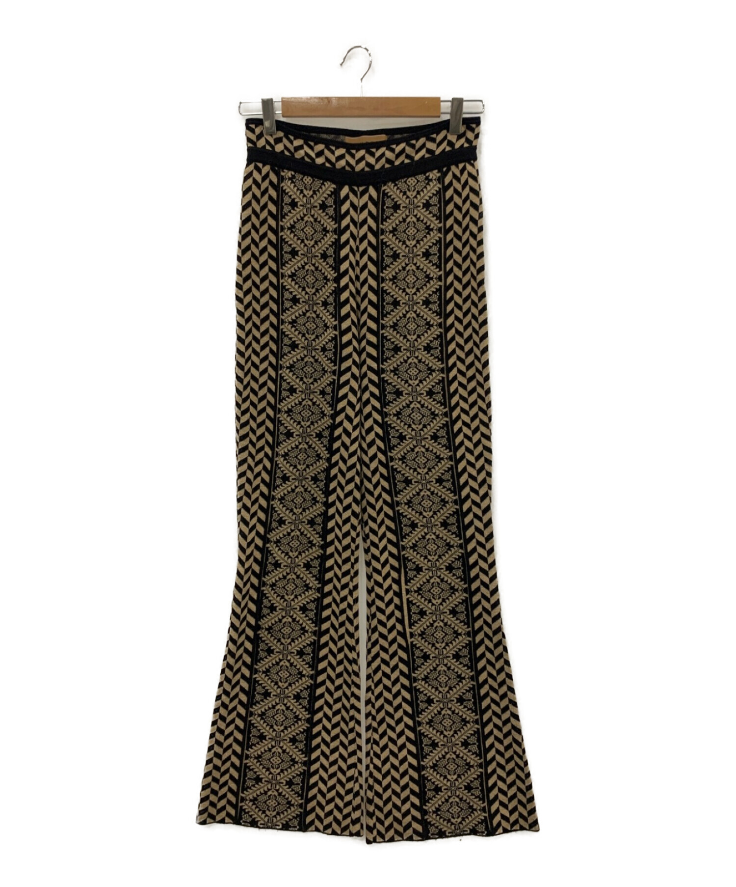 中古・古着通販】Ameri (アメリ) UND HERRINGBONE JACQUARD KNIT PANTS  