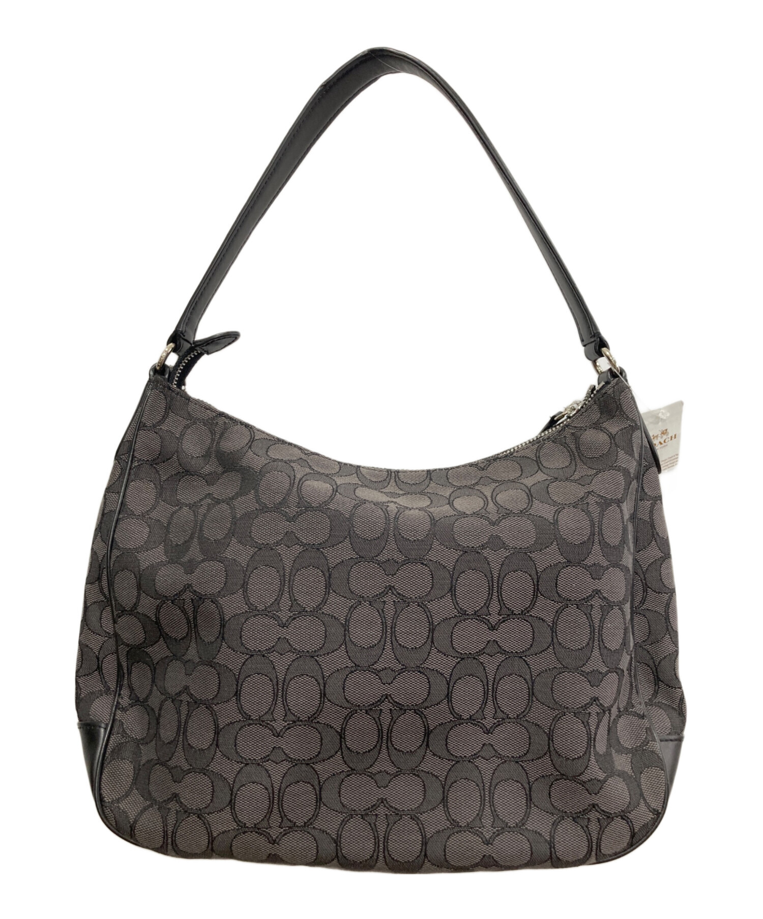 COACH コーチ/シグネチャー/ショルダーバッグ/グレー/ブラック/F29959/D18**/ABランク/64【中古】 中古・古着通販】COACH (コーチ) シグネチャーワンショルダーバッグ