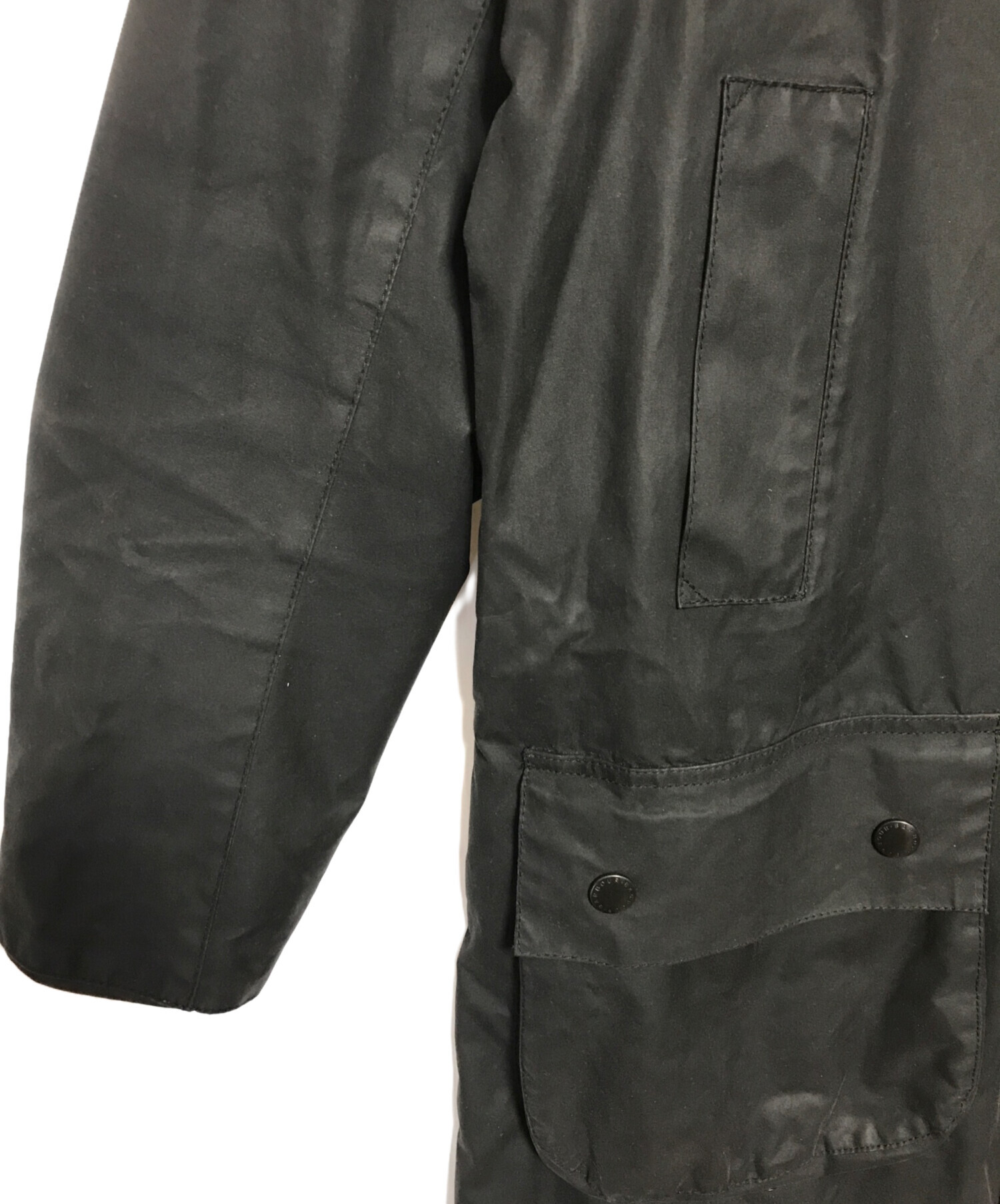 【2018】Barbour BORDER SL 40黒 BORDER / ボーダー】ワックス コットン コート （ オーバー