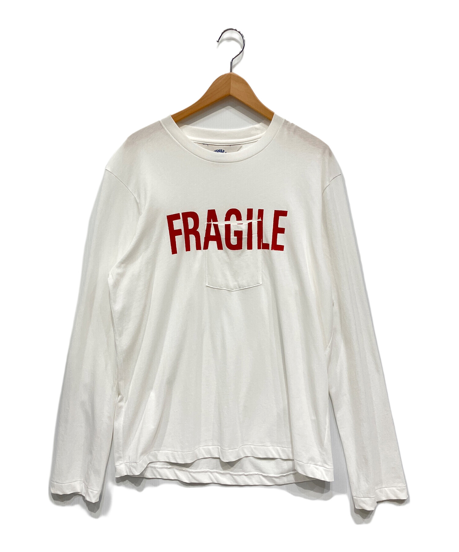 中古・古着通販】SUNSEA (サンシー) FRAGILE POCKET-Long T White(Red 