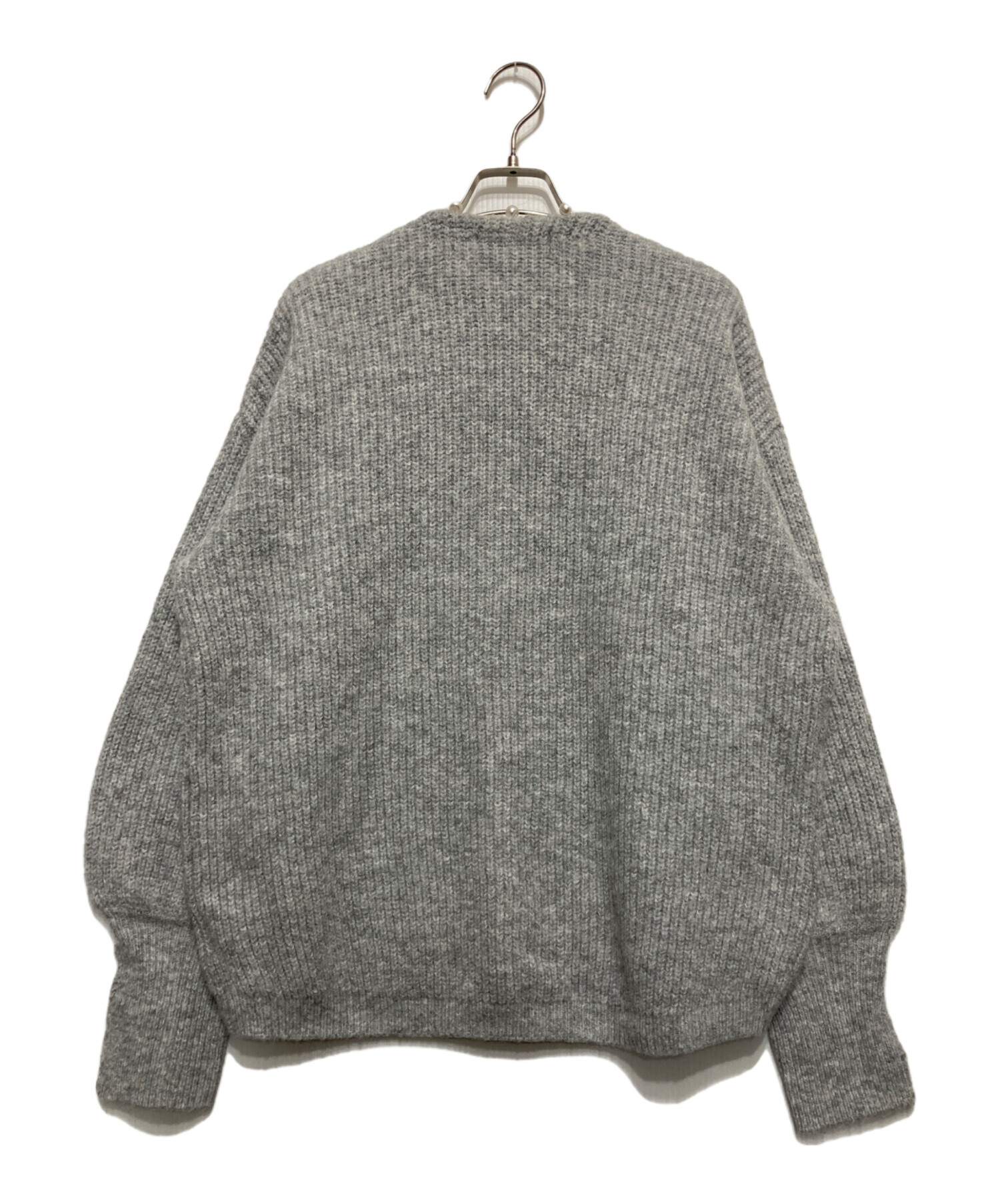 中古・古着通販】LOUNIE (ルーニー) パールニットカーディガン グレー