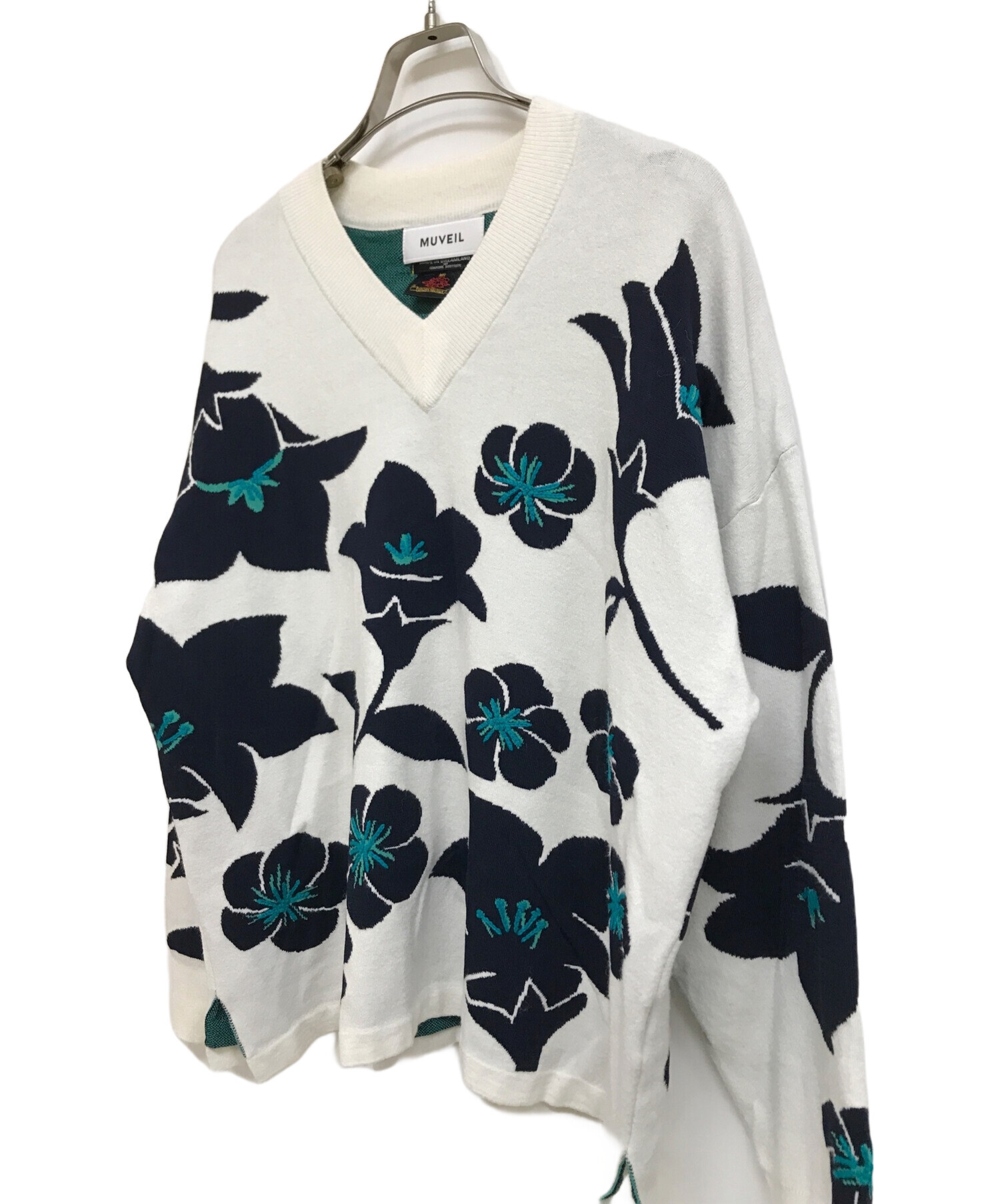 中古・古着通販】MUVEIL (ミュベール) 花柄ニットプルオーバー