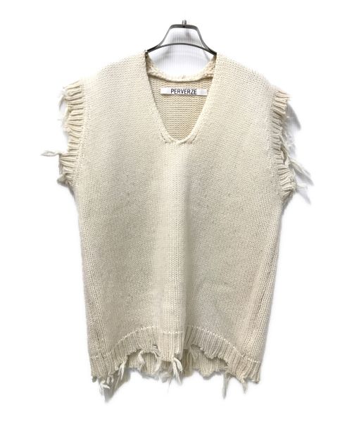 中古・古着通販】PERVERZE (パーバーズ) Crash Boxy Knit Vest