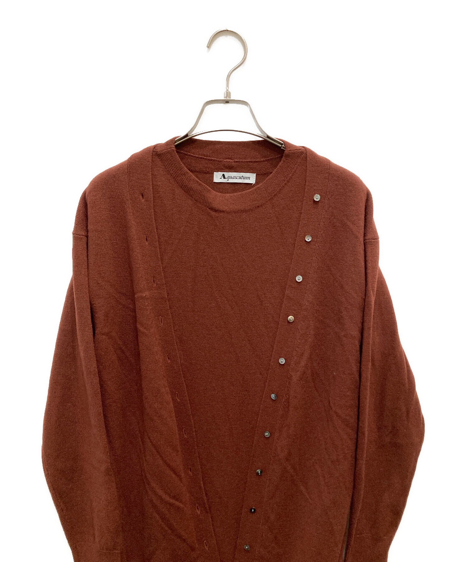 XL・カシミヤ】アクアスキュータム ケーブルニット セーター オレンジ