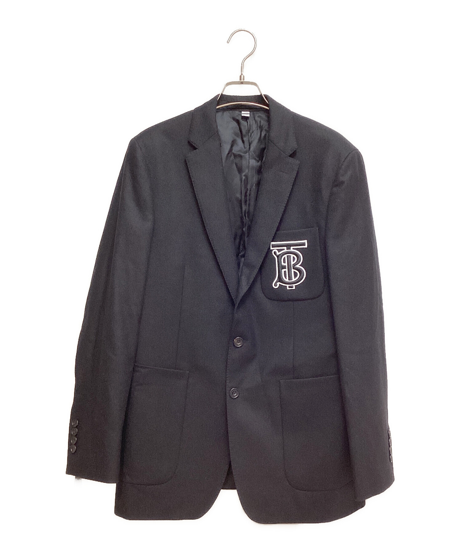中古・古着通販】BURBERRY (バーバリー) Black Wool TB Motif Blazer 