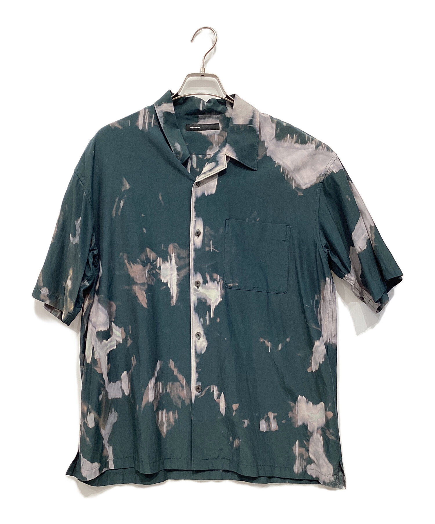 08sircus ゼロエイトサーカス 22SS かご染めオープンカラーシャツ S22SS-SH07 グリーン×マルチカラー 5 ITACQXEPWHD8 08sircus（ゼロエイトサーカス）の「かご染めオープンカラーシャツ