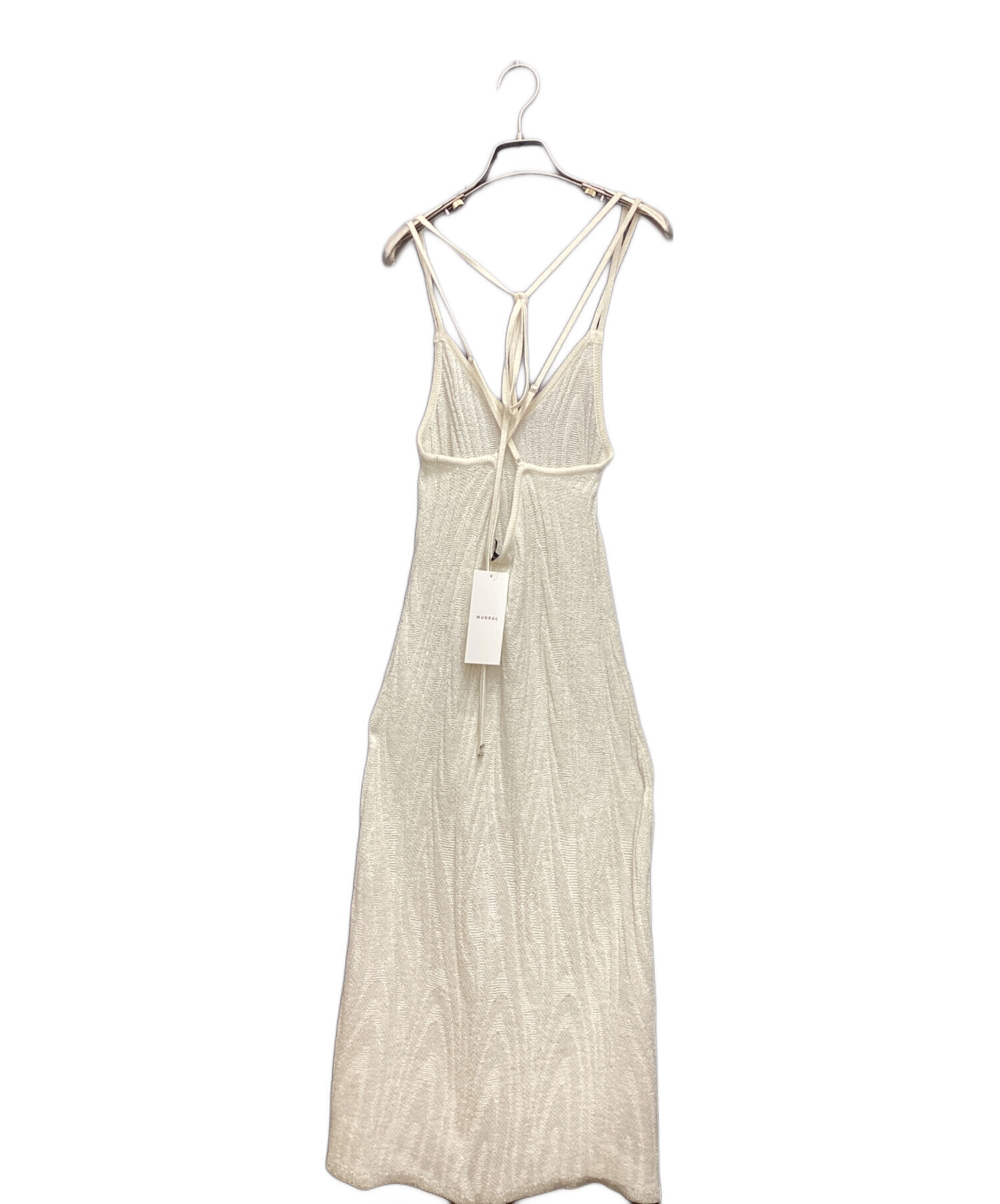 【新品タグ付】MURRAL Curvy vase dress (White) 中古・古着通販】MURRAL (ミューラル) Frost knit camisole dress