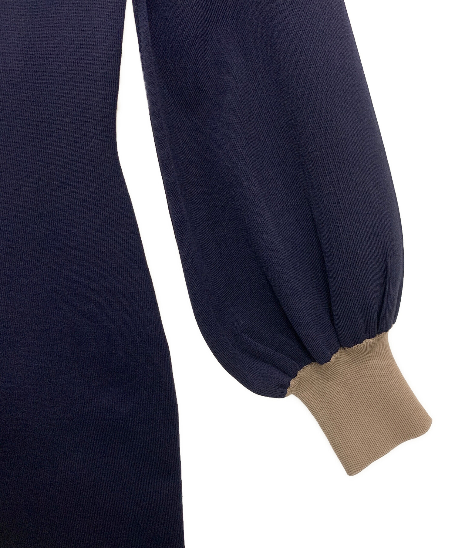 中古・古着通販】JENNE (ジェンヌ) 配色カフスニットワンピース