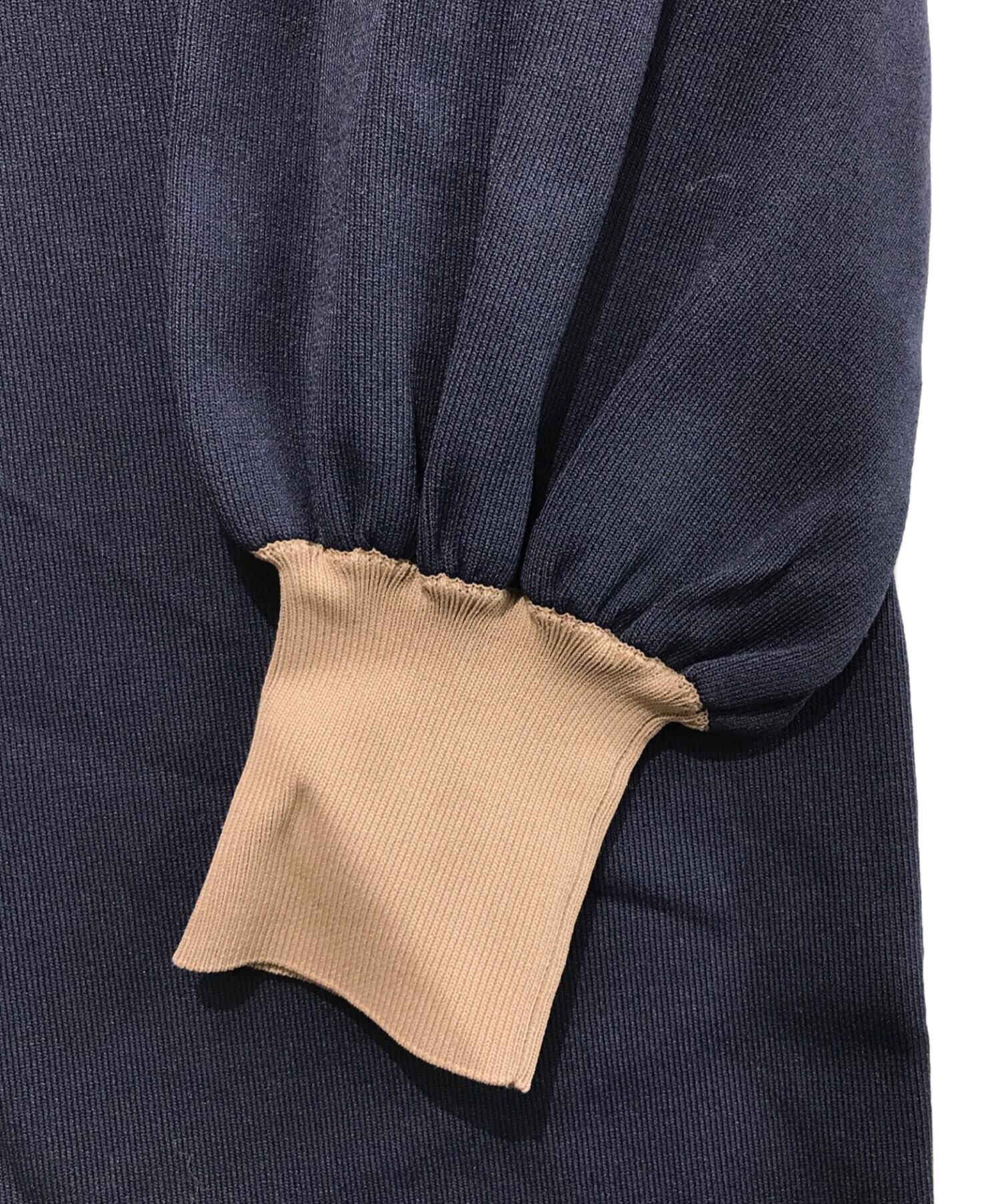 中古・古着通販】JENNE (ジェンヌ) 配色カフスニットワンピース