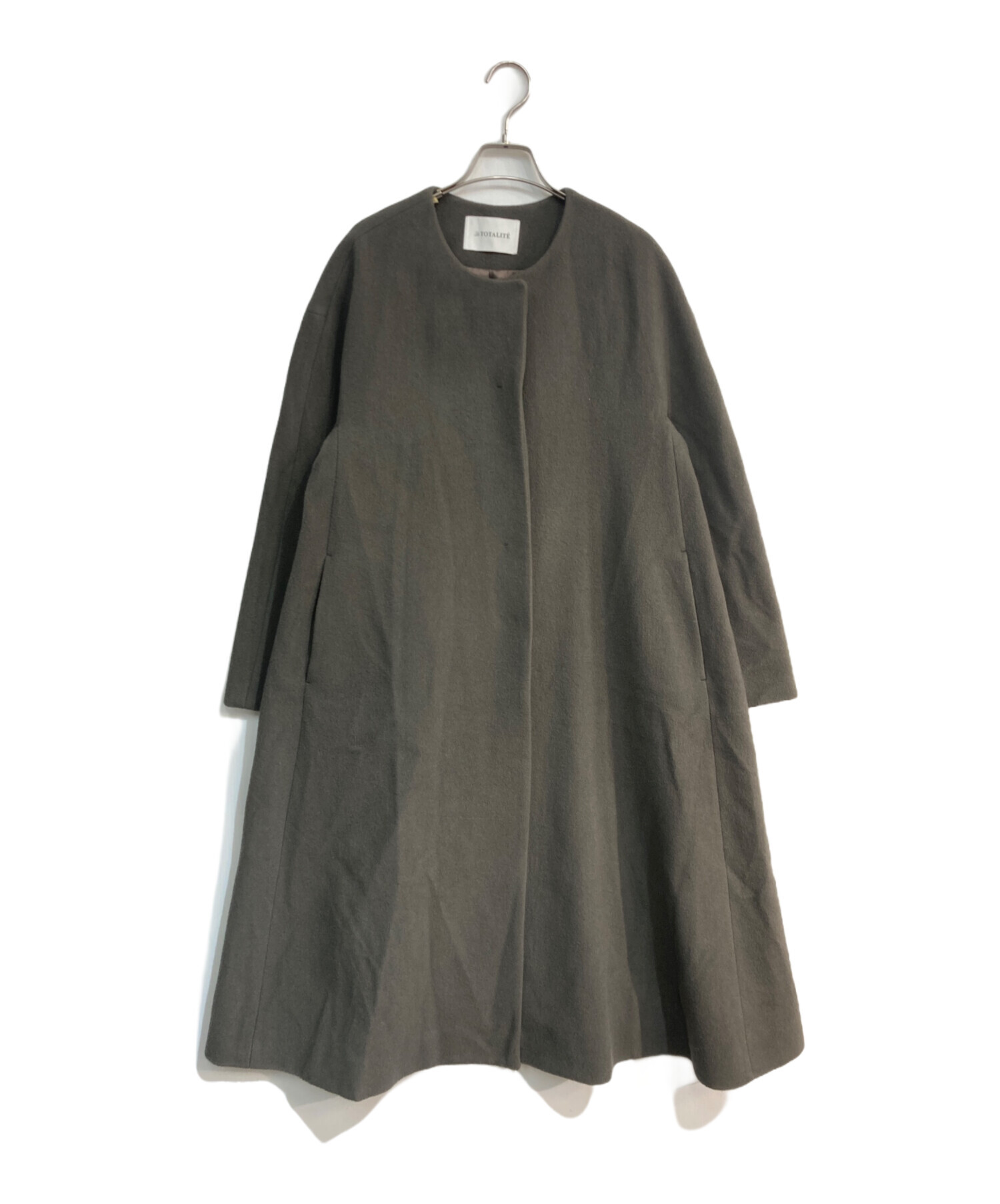 La TOTALITE ウールモッサフレアマキシコート ウール100% ｜ バック