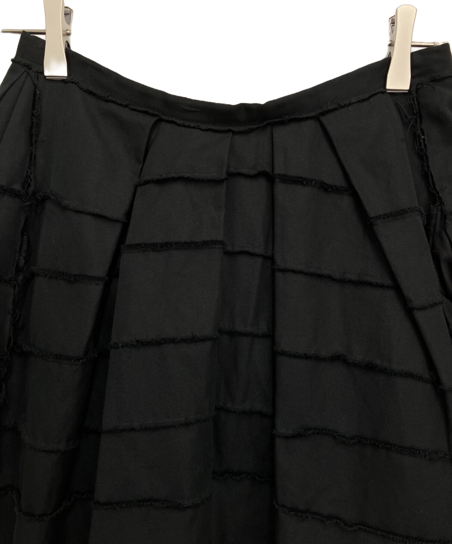 中古・古着通販】DRAWER (ドゥロワー) タックフレアスカート ブラック