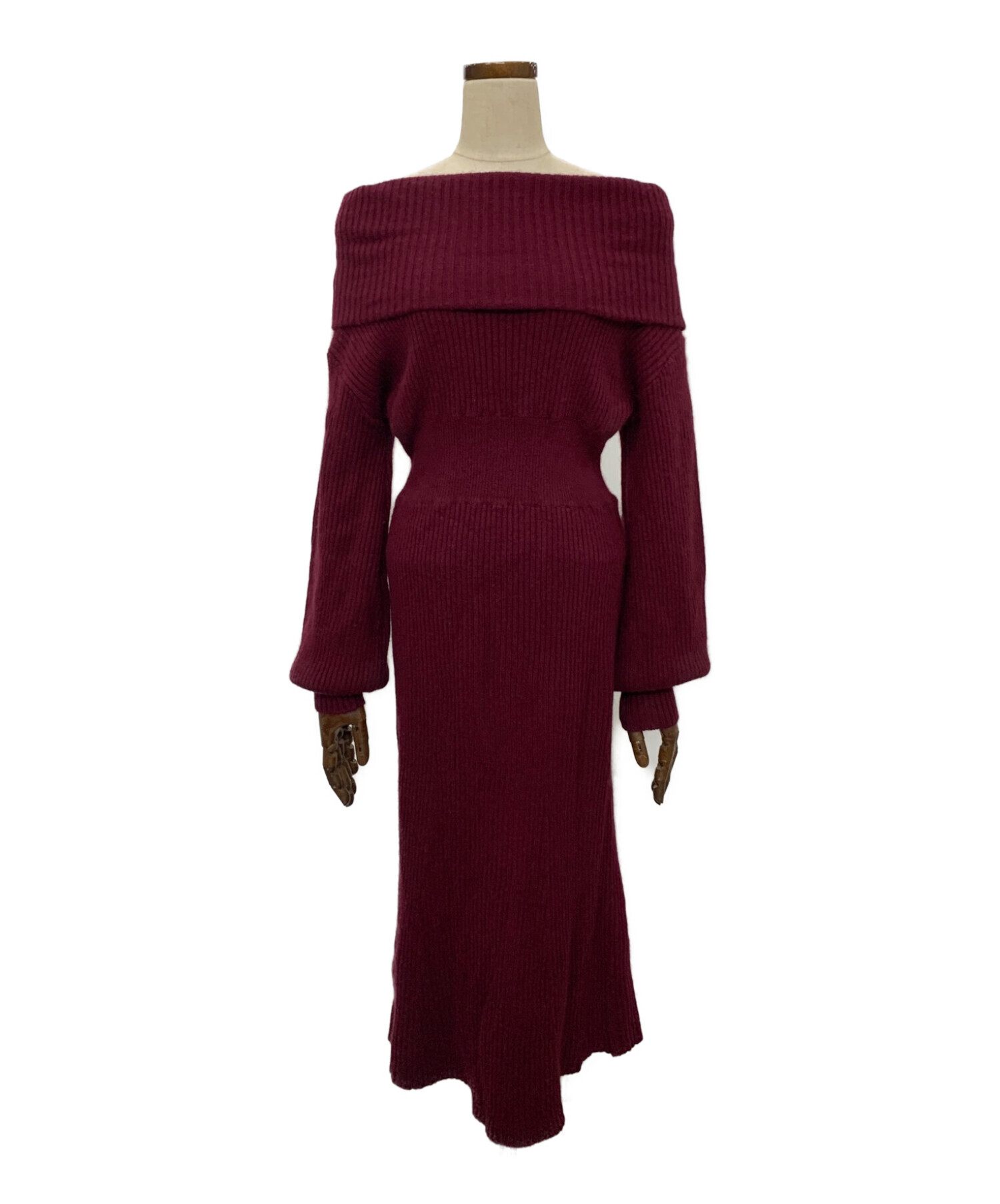 アニュアンス anuans オフショルナローニットワンピース アニュアンス