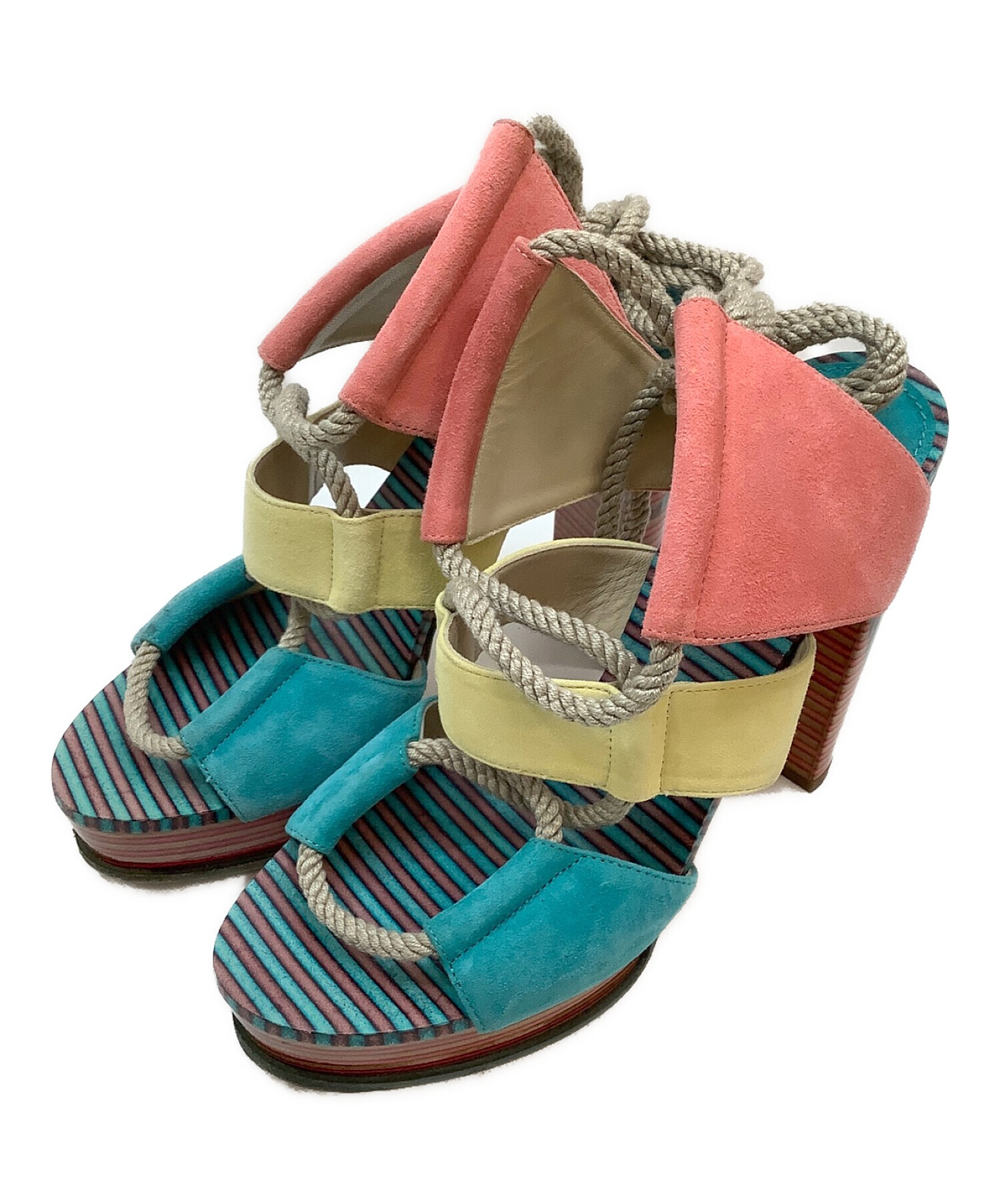 中古 JIMMY CHOO | ジミーチュウ サンダル 中古・古着通販】JIMMY CHOO (ジミーチュウ) レースアップサンダル
