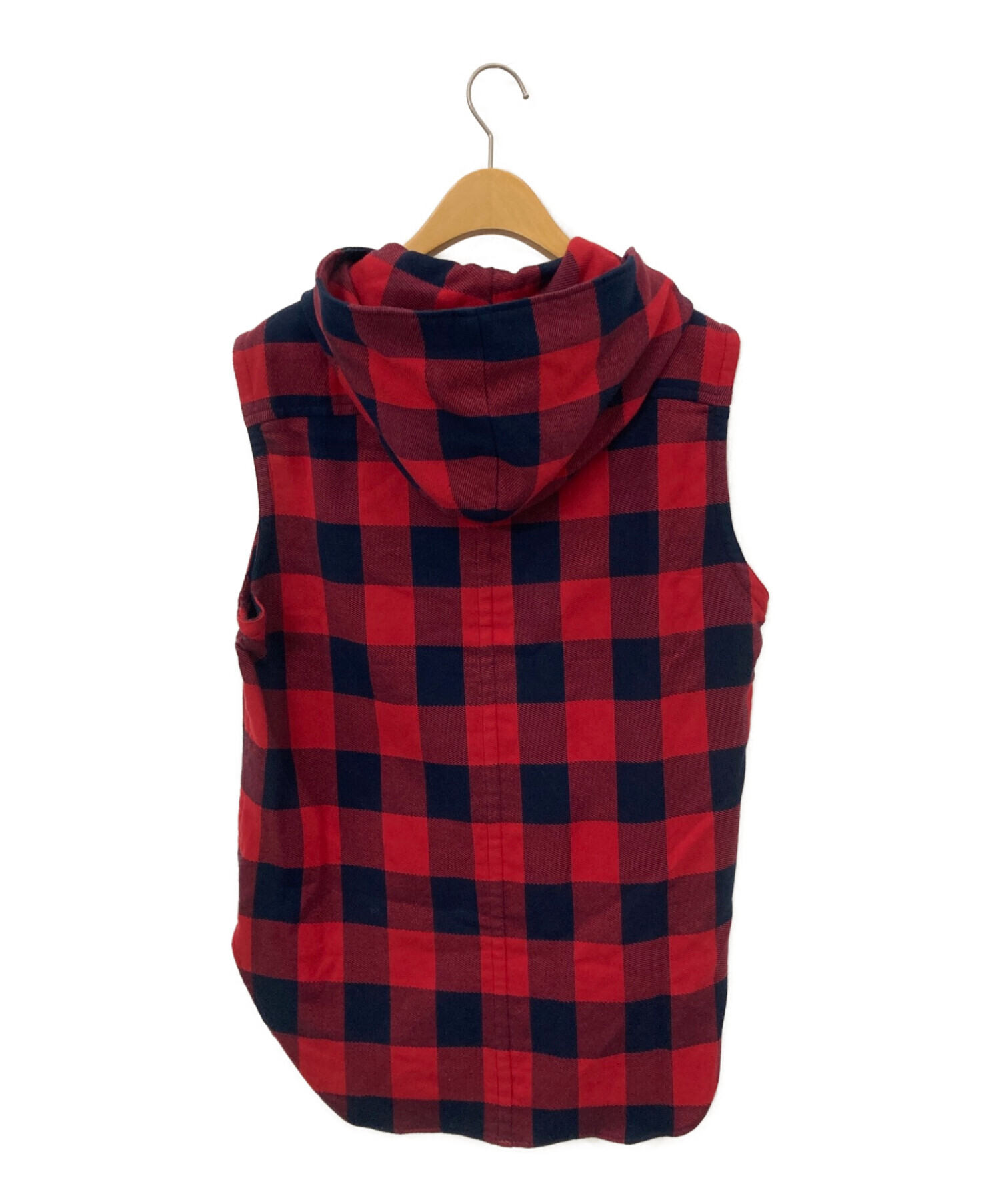 中古・古着通販】ensou. (エンソウ) Sleeveless Hoodie Shirt レッド