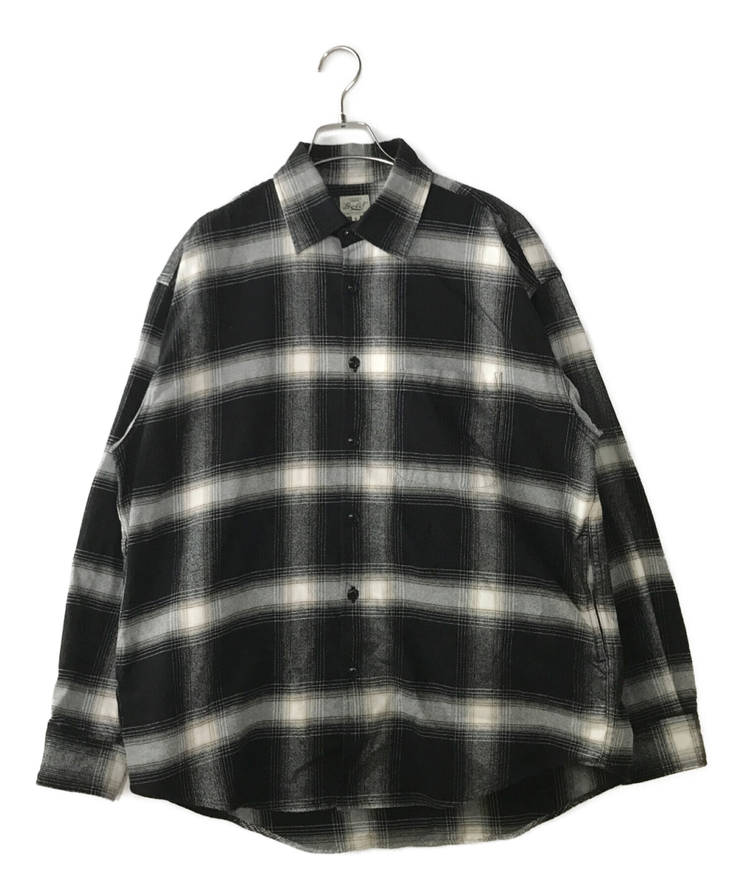 中古・古着通販】gold (ゴールド) HEAVY NEL CHECK BIG SHIRT ブラック 