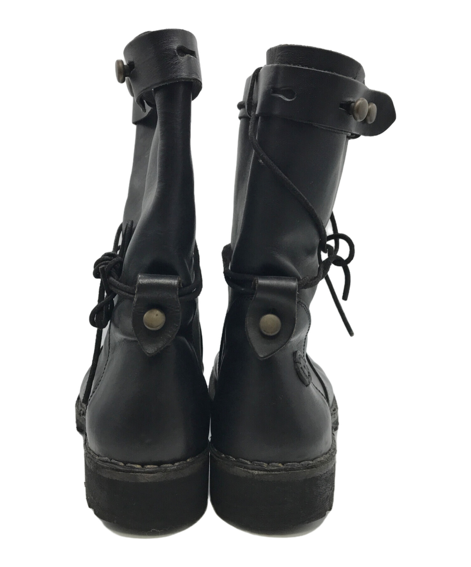 ♂新品・コンバットブーツ【DIESEL　ディーゼル】レザー×リブ　黒　41 中古・古着通販】DIESEL Black Gold (ディーゼル ブラック ゴールド